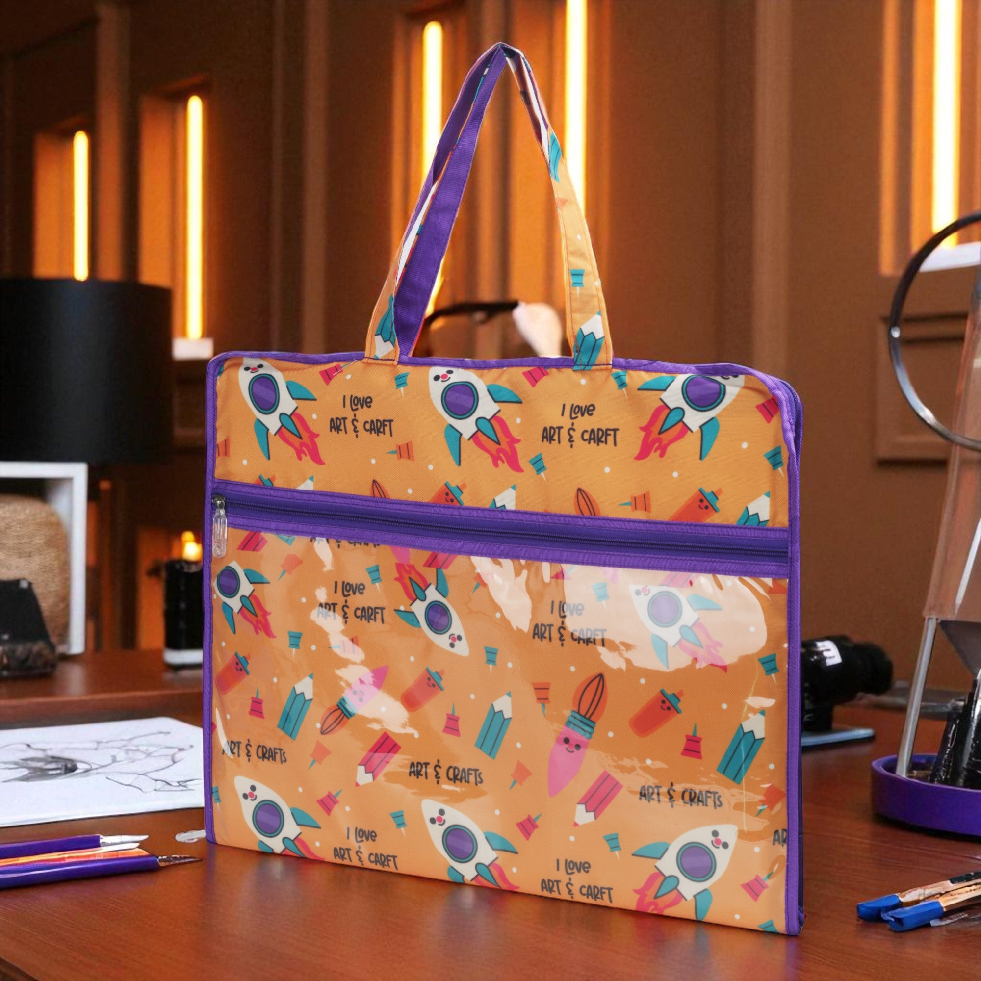 Echo Boomers Multipurpose Folder Bag | Stationery Organizer & Document File Bag with Multiple Compartments
