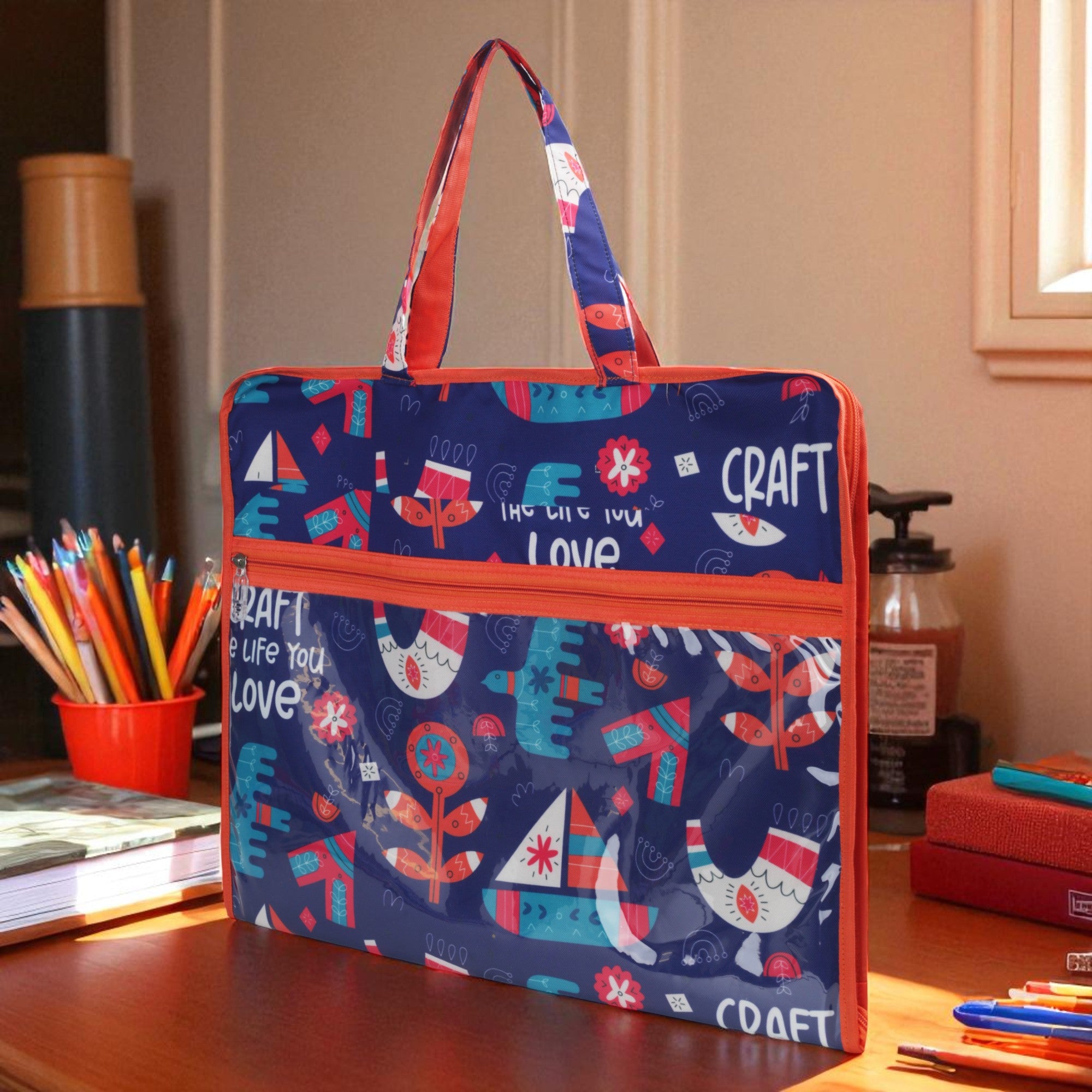 Echo Boomers Multipurpose Folder Bag | Stationery Organizer & Document File Bag with Multiple Compartments