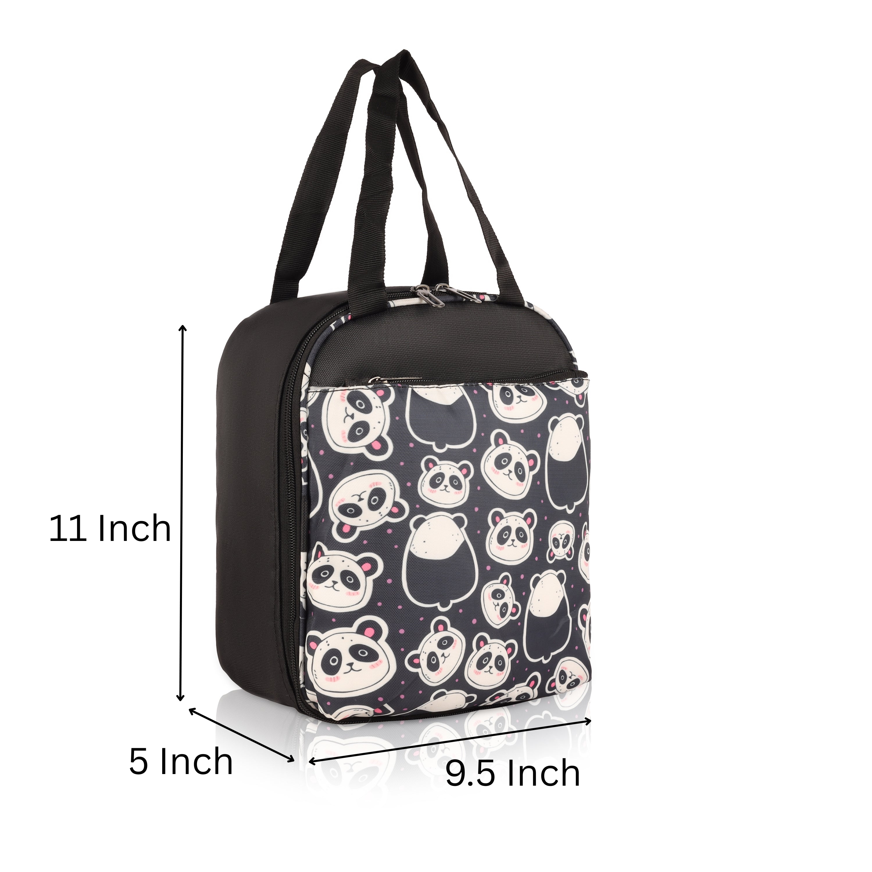 Echo Boomers Premium Panda Pint Lunch Bag – Stylish, Lightweight, Attractive, & Durable Meal Companion and versatile bag(Black).