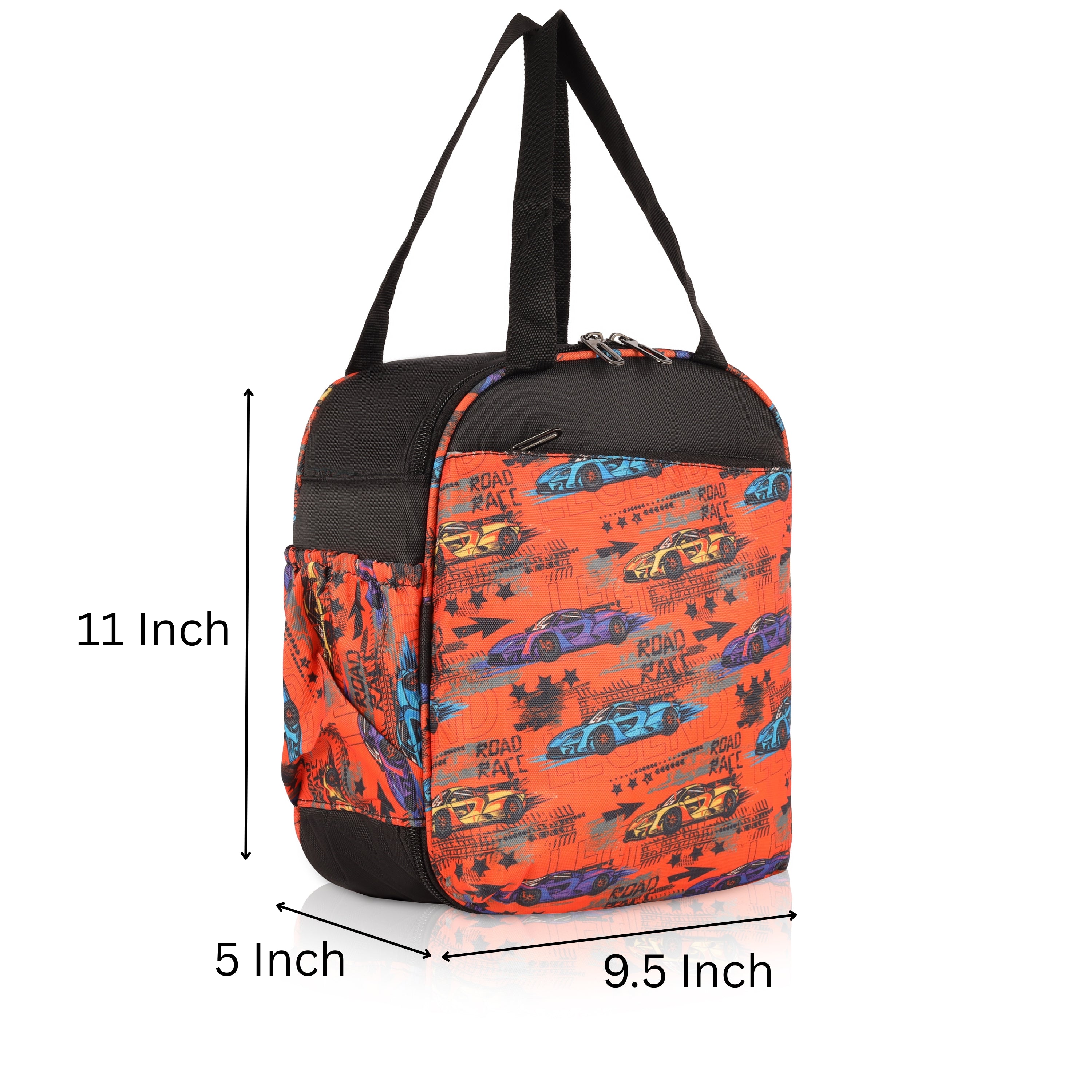 Echo Boomers Premium Car Pint Lunch Bag – Stylish, Lightweight, Attractive, & Durable Meal Companion and versatile bag(Black& Orange).