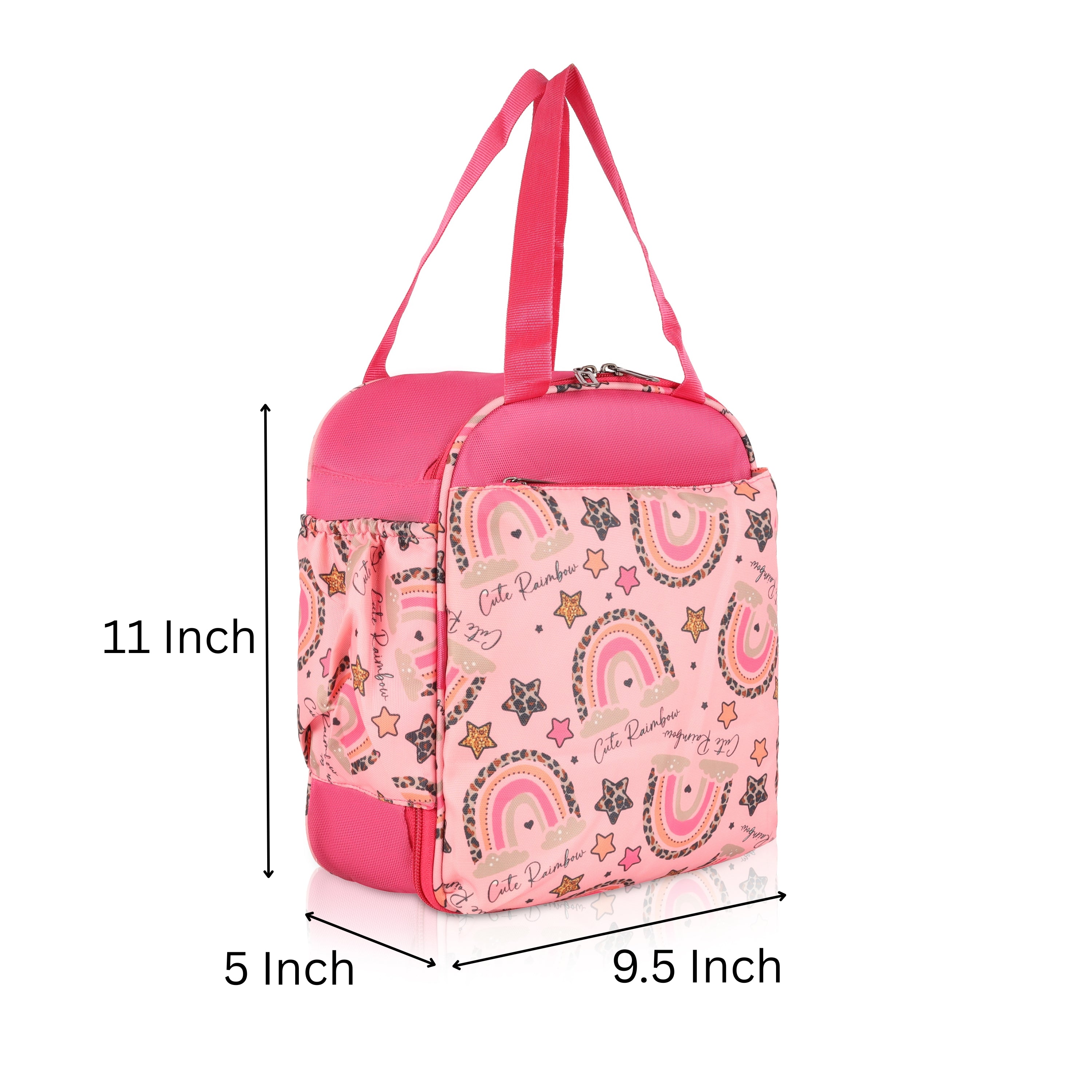 Echo Boomers Premium Rainbow Pint Lunch Bag – Stylish, Lightweight, Attractive, & Durable Meal Companion and versatile bag(Pink).