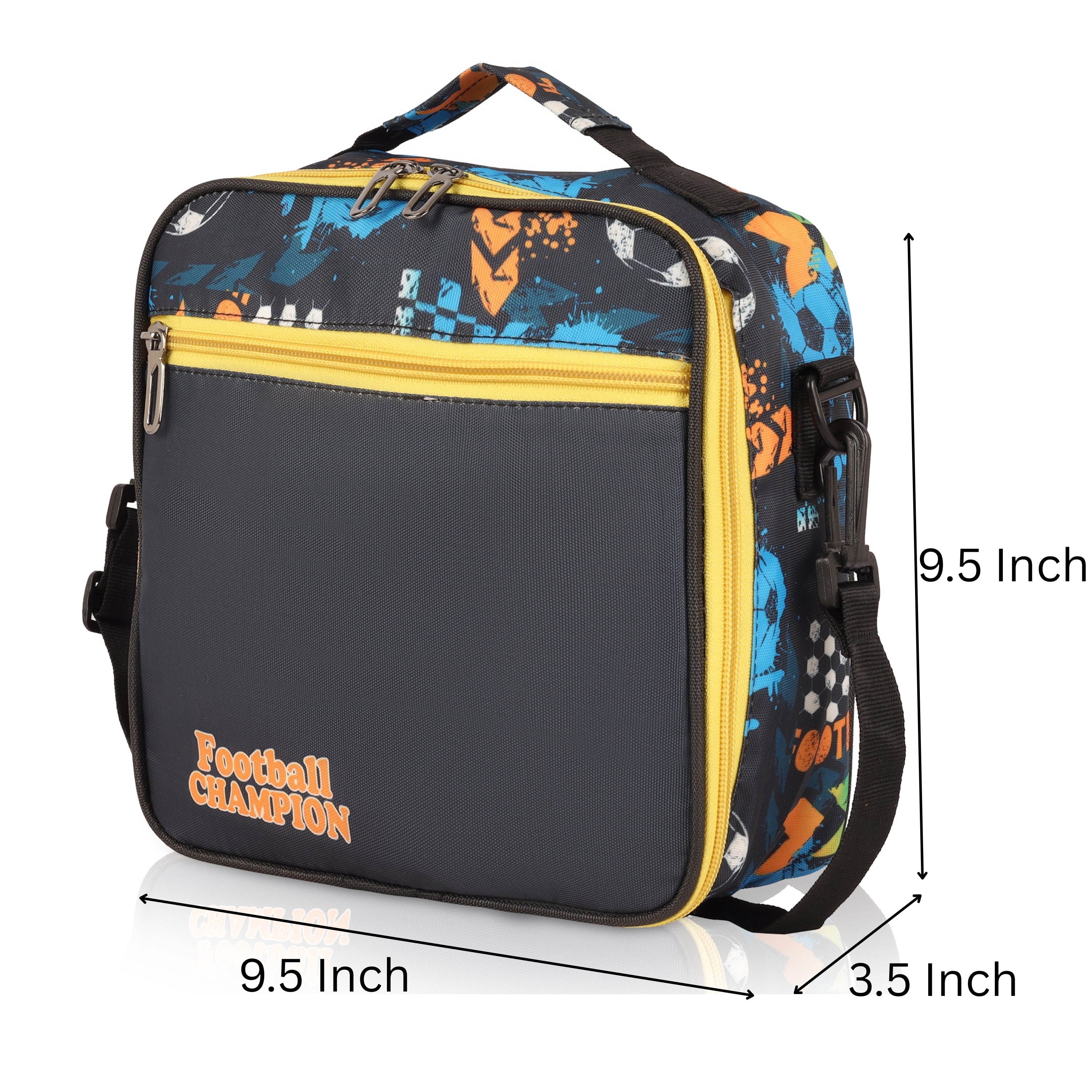 Echo Boomers Premium Football Pint Lunch Bag – Stylish, Lightweight, Attractive, & Durable Meal Companion and versatile bag(Black).