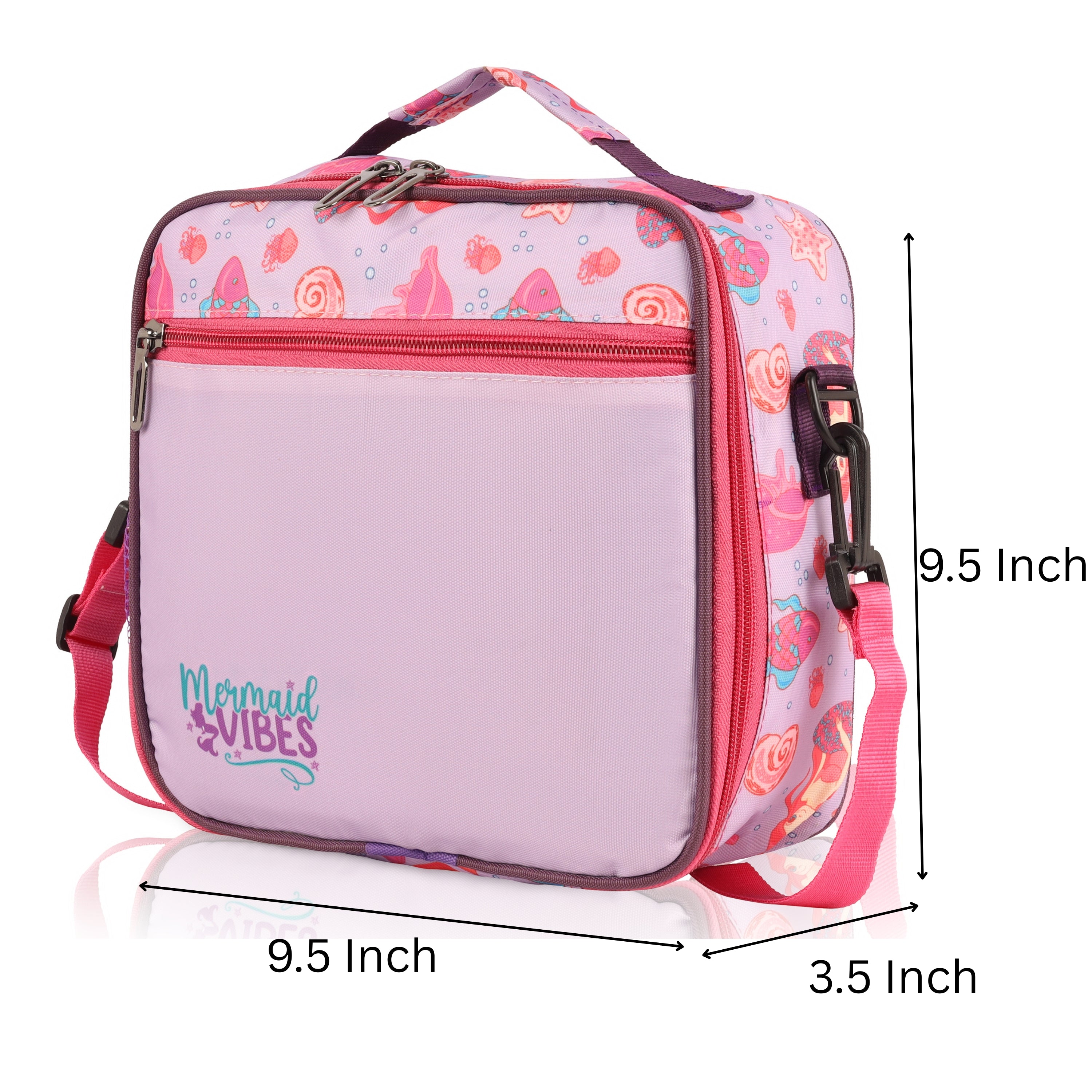 Echo Boomers Premium Mermaid Pint Lunch Bag – Stylish, Lightweight, Attractive, & Durable Meal Companion and versatile bag(Pink).