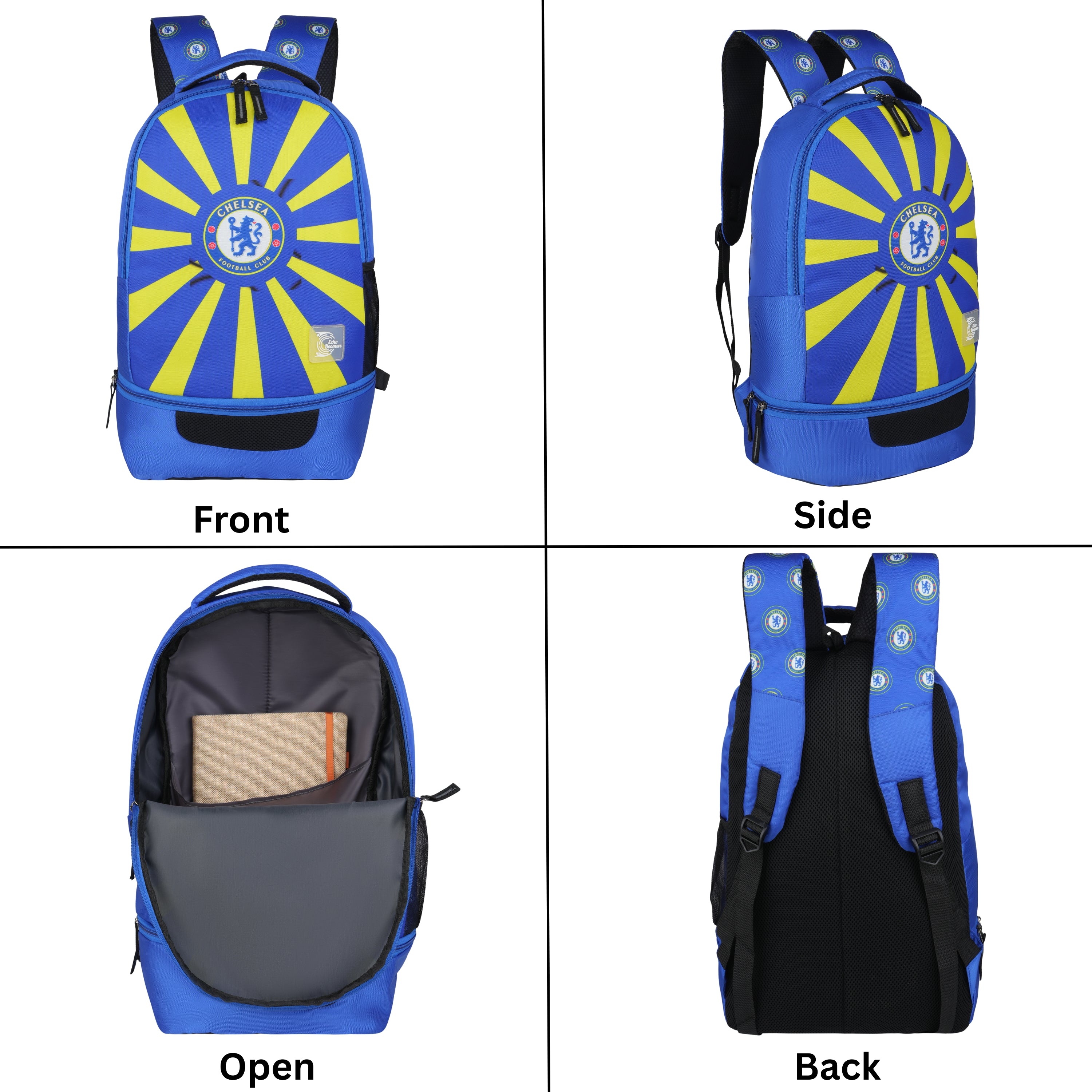 Echo Boomers Manchester United Sports Backpack with Separate Football Compartment | Student Sports Backpack with Adjustable Straps, Sturdy Handle & High Quality Zippers