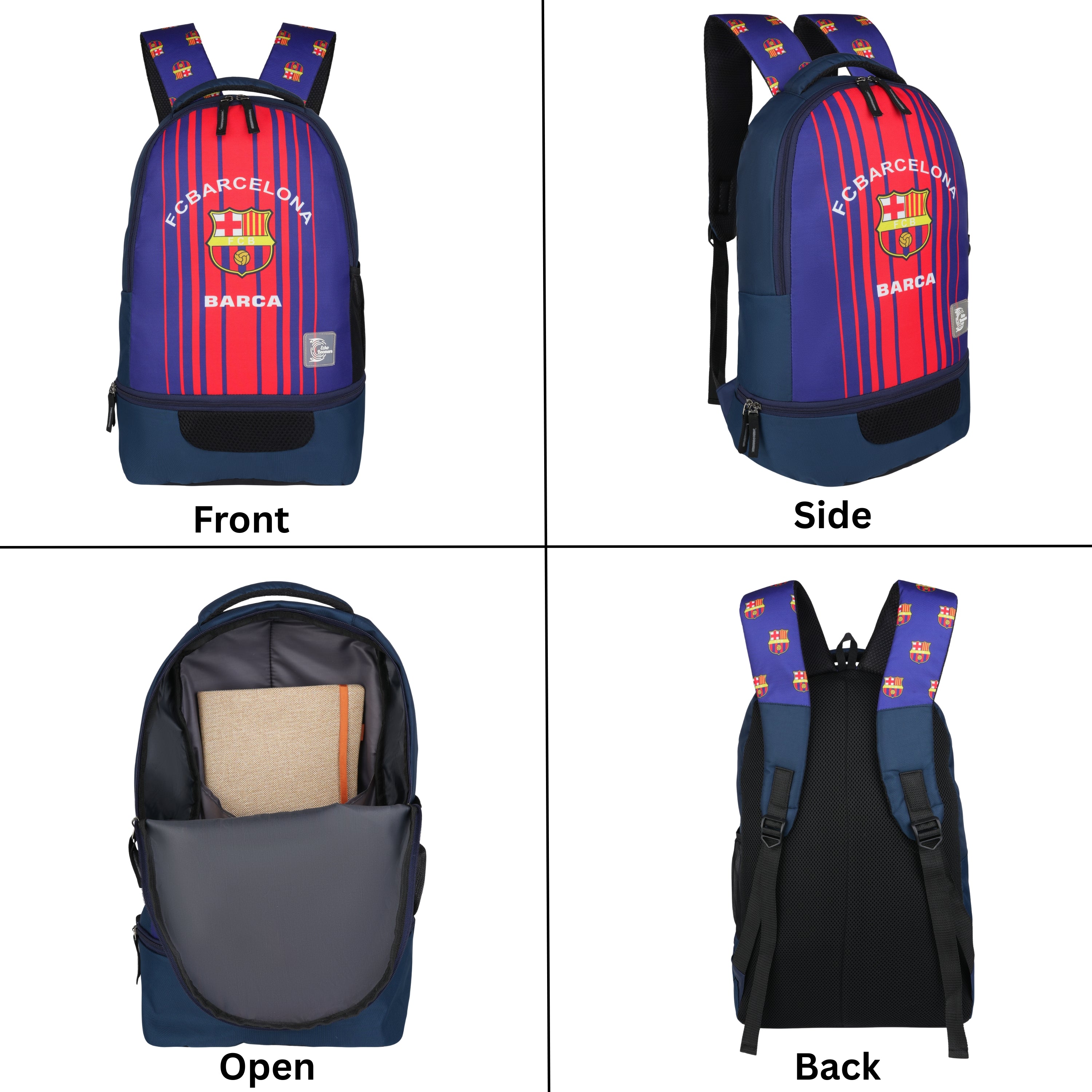 Echo Boomers Manchester United Sports Backpack with Separate Football Compartment | Student Sports Backpack with Adjustable Straps, Sturdy Handle & High Quality Zippers