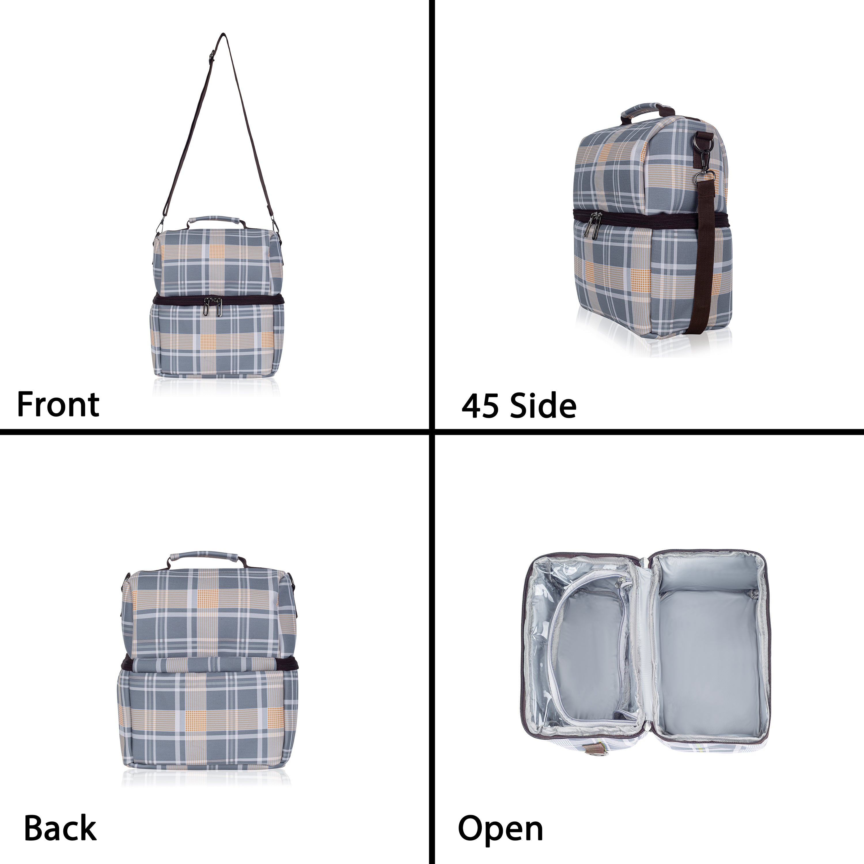 Echo Boomers 10L Insulated Lunch Bag for Men & Women | Premium Tiffin Bag – Stylish & Durable Meal Companion (Grey)