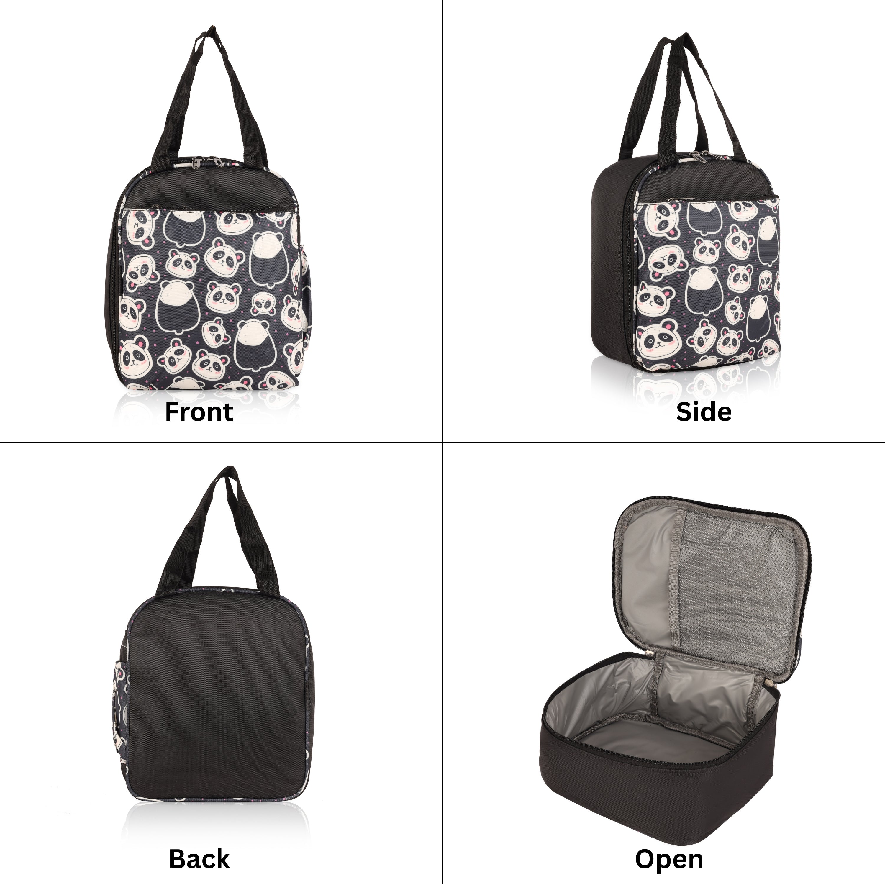 Echo Boomers Premium Panda Pint Lunch Bag – Stylish, Lightweight, Attractive, & Durable Meal Companion and versatile bag(Black).