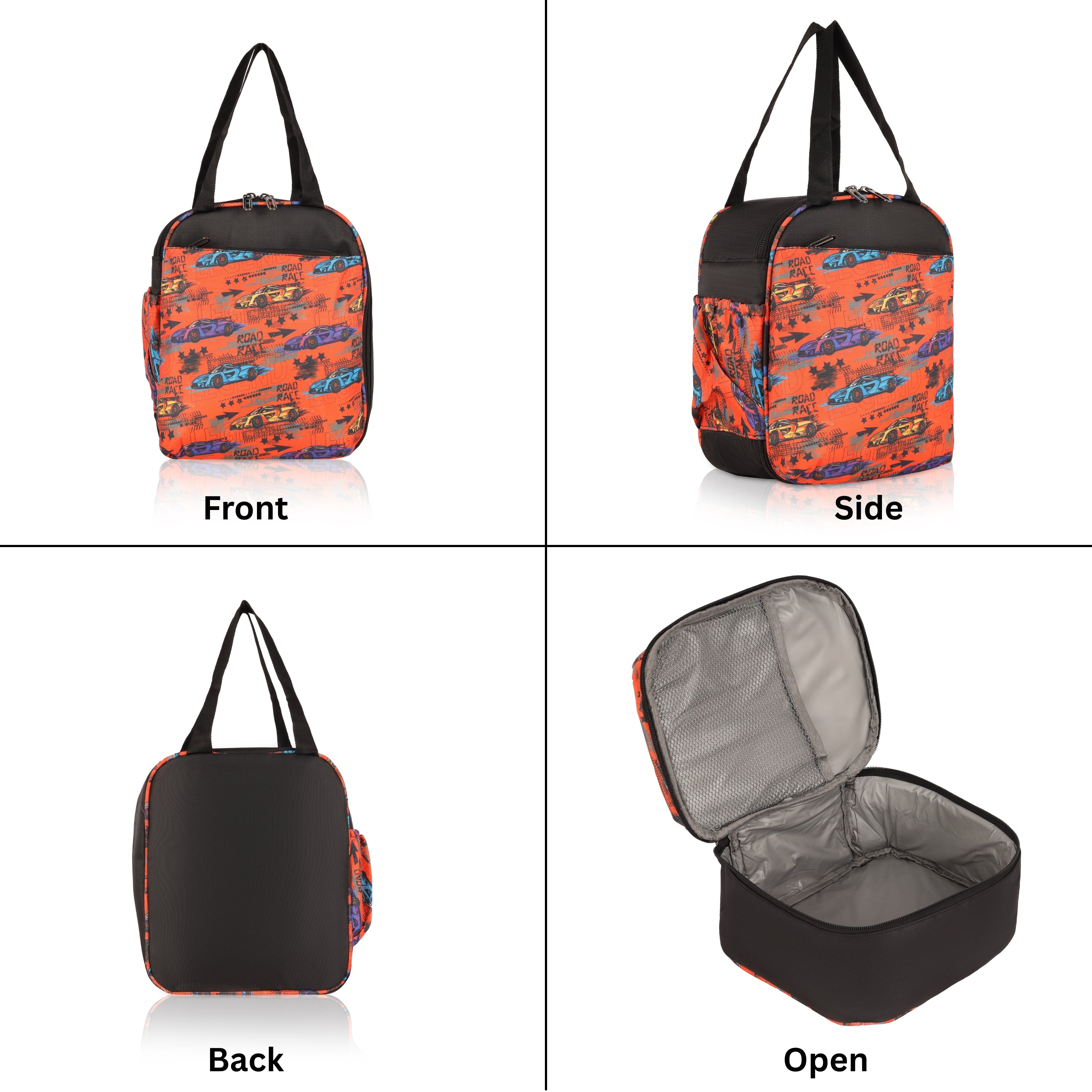 Echo Boomers Premium Car Pint Lunch Bag – Stylish, Lightweight, Attractive, & Durable Meal Companion and versatile bag(Black& Orange).