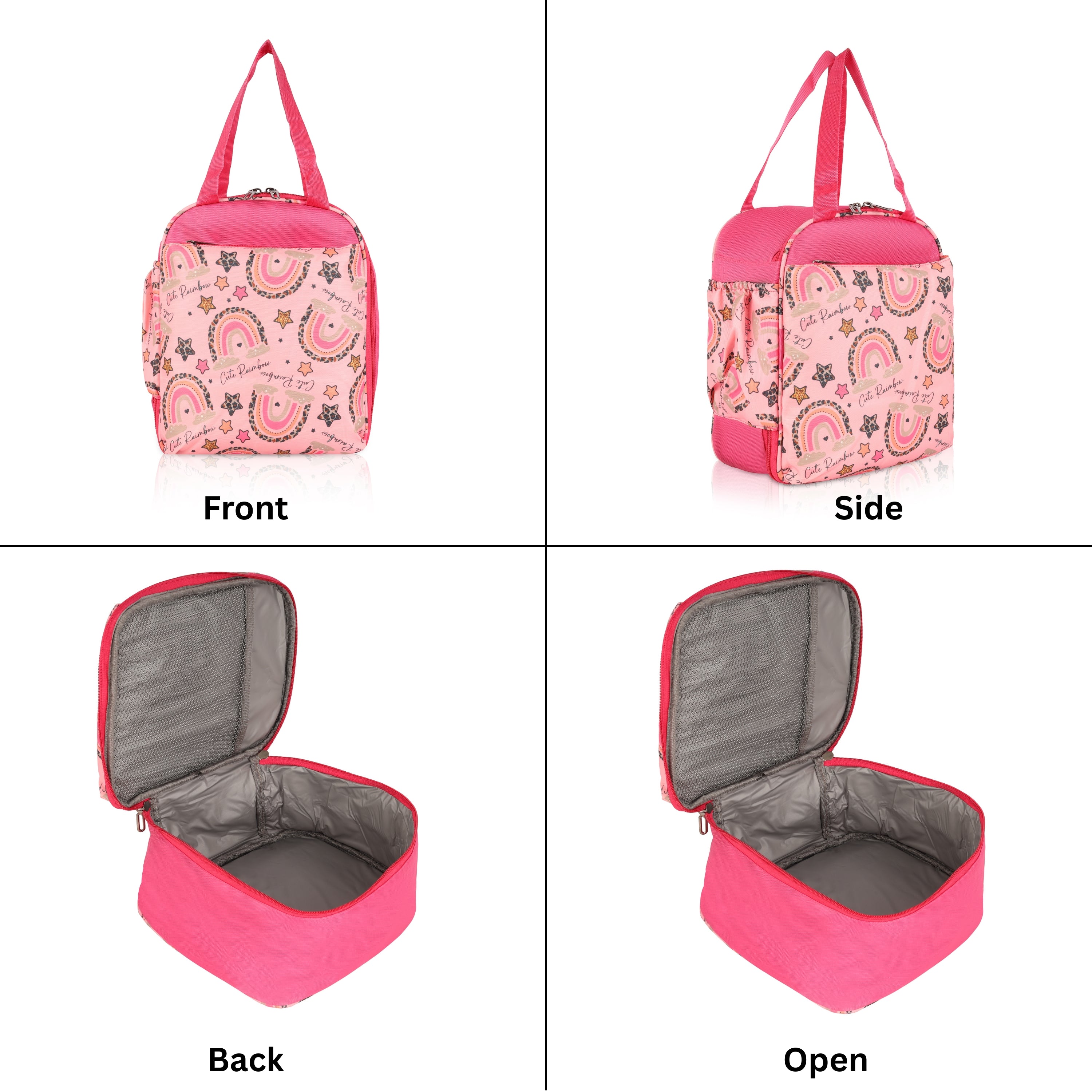 Echo Boomers Premium Rainbow Pint Lunch Bag – Stylish, Lightweight, Attractive, & Durable Meal Companion and versatile bag(Pink).