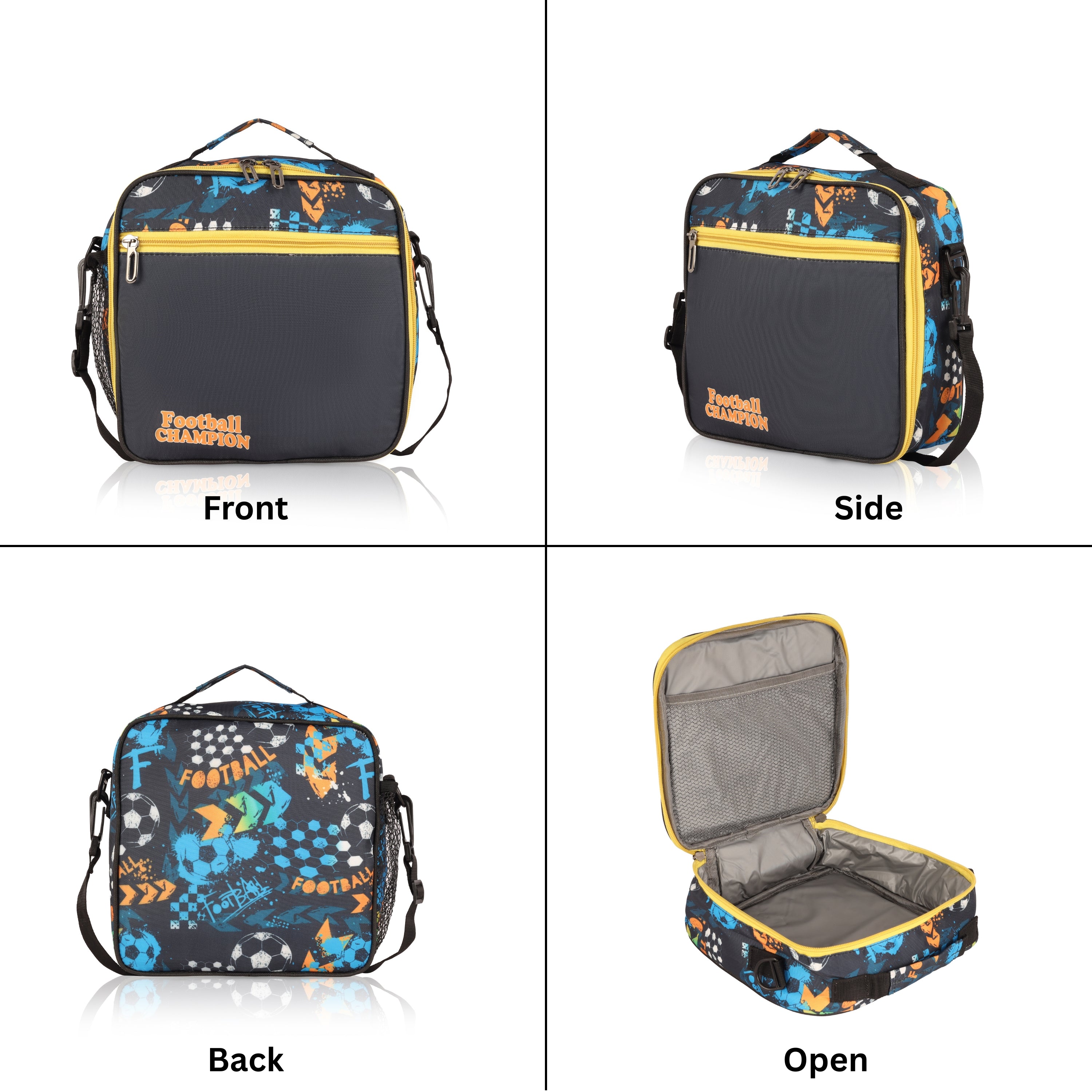 Echo Boomers Premium Football Pint Lunch Bag – Stylish, Lightweight, Attractive, & Durable Meal Companion and versatile bag(Black).
