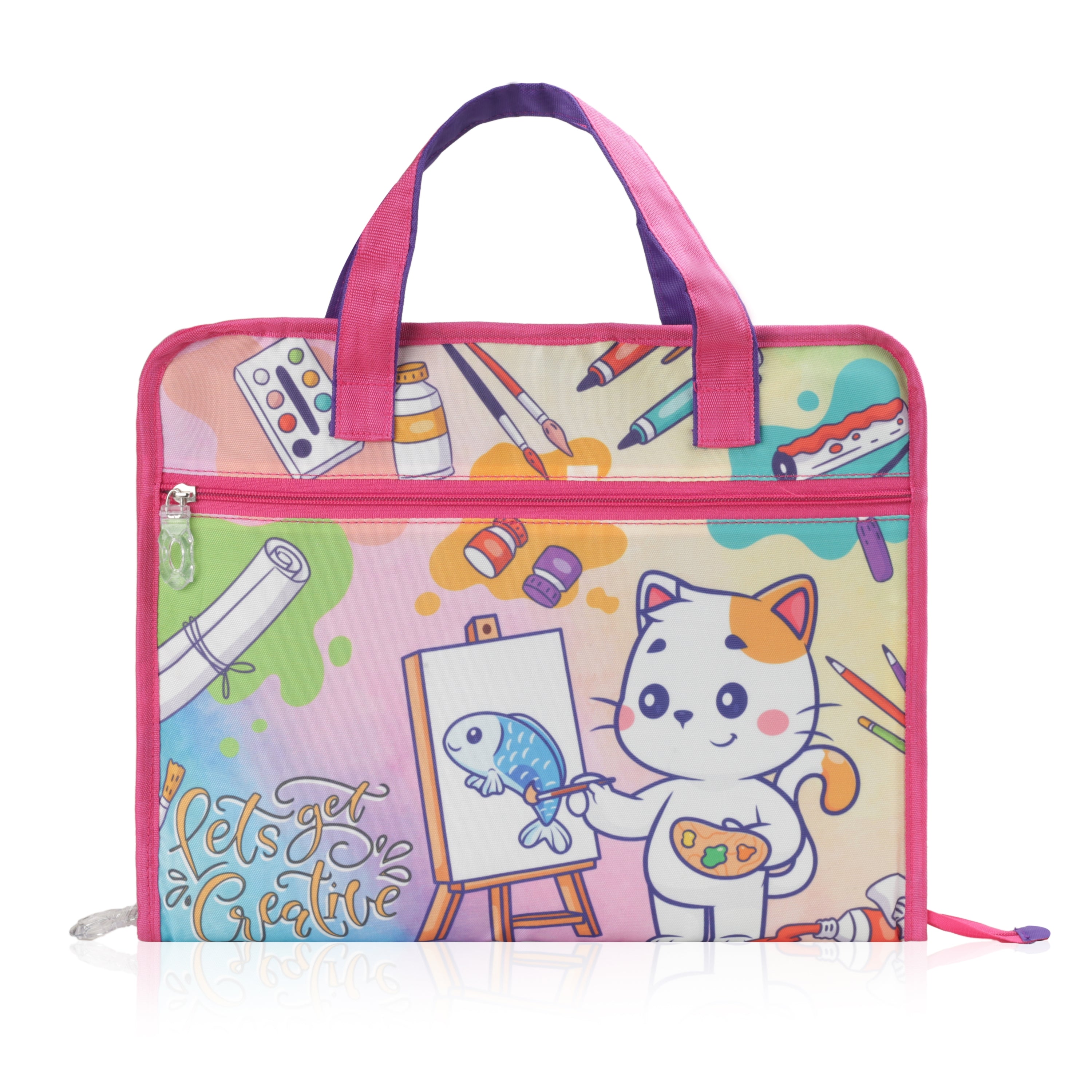 Echo Boomers A4 Kids Drawing Bag | Art & Stationery Organizer with Zipper Pocket