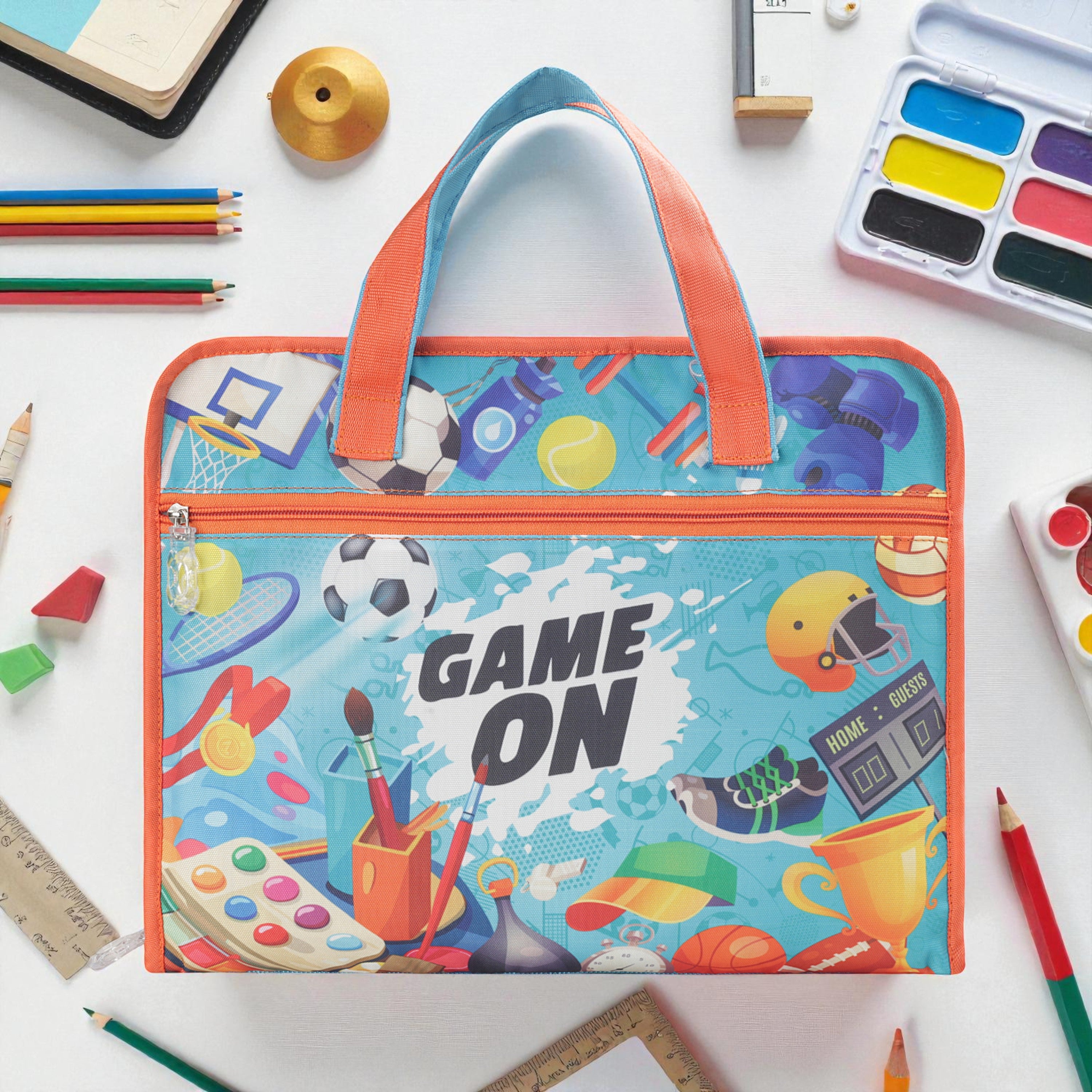 Echo Boomers A4 Kids Drawing Bag | Art & Stationery Organizer with Zipper Pocket