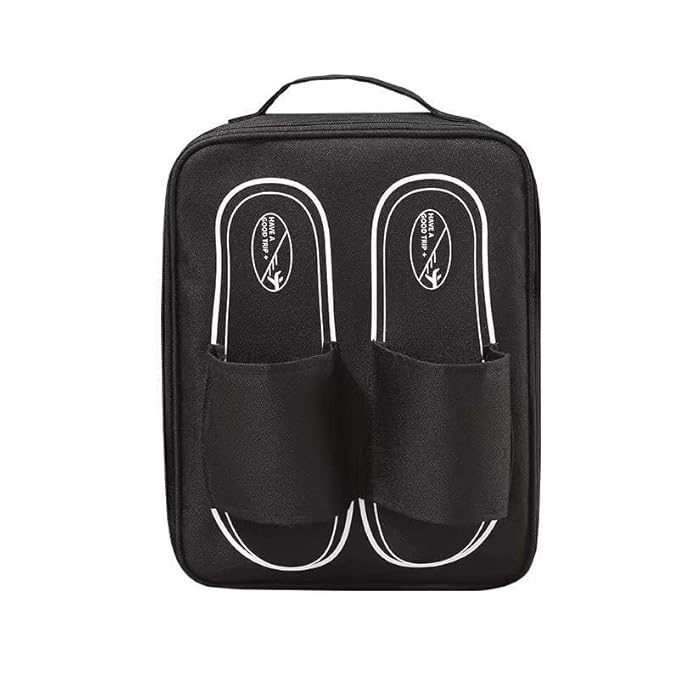 Echo Boomers Travel Shoe Bags Multipurpose Portable Travelling Shoe Holder Storage Bag Footwear Organiser Pouch (Black)