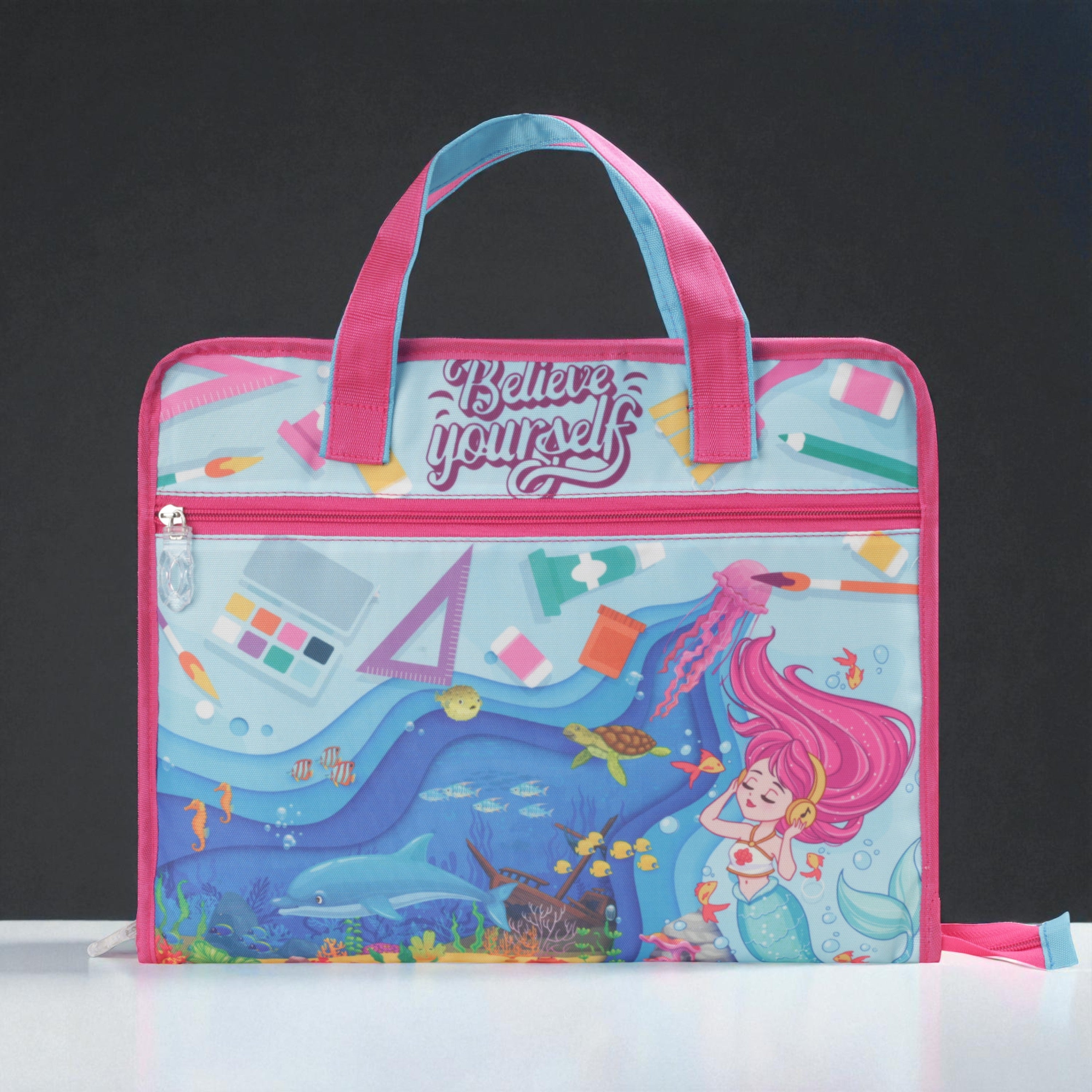 Echo Boomers A4 Kids Drawing Bag | Art & Stationery Organizer with Zipper Pocket