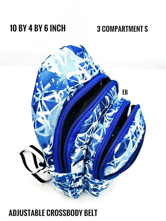 Echo Boomers Blue Camoflauge Multi Pocket Crossbody Adjustable Backpack