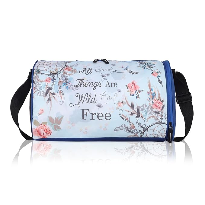 Echo Boomers Wildflower Sky Light Duffel Bag - Floral Print for Adventurous Souls