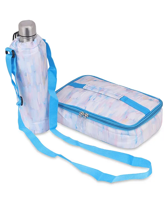 Echo Boomers Solid Small Insulated Lunch Bag with Mesh Compartment & Water Bottle - Sky Blue