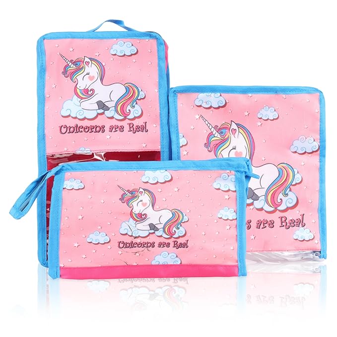 Echo Boomers Pink Unicorn 4-Piece Travel Organizer Set - Pink, Packing Cubes with Unique Print