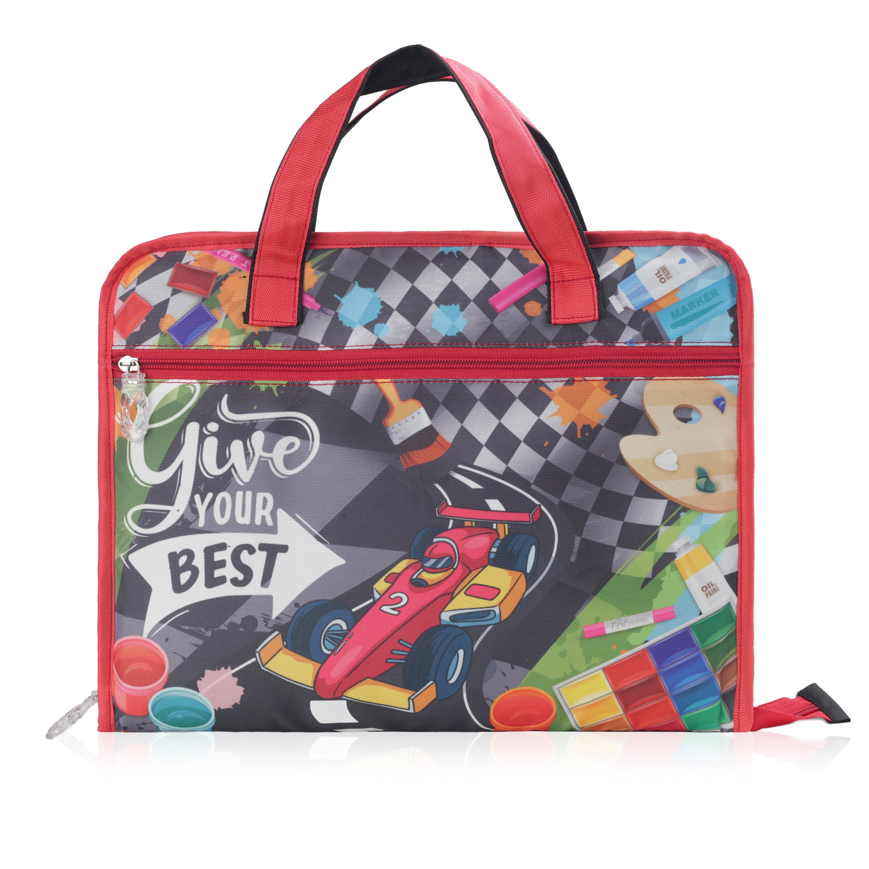 Echo Boomers A4 Kids Drawing Bag | Art & Stationery Organizer with Zipper Pocket