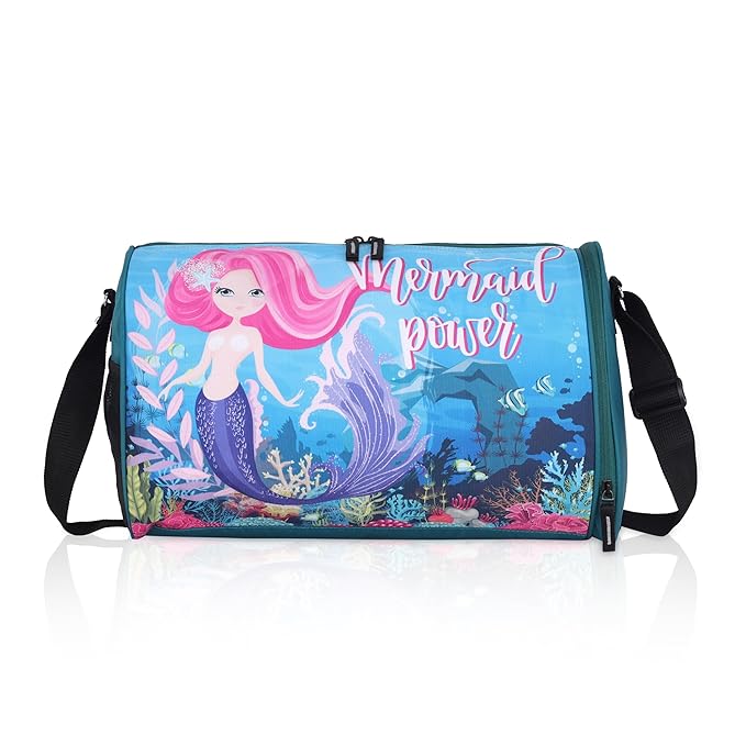 Echo Boomers Mermaid Pink & Sky Blue Duffel Bag - Dive into Adventure with Girlish Charm