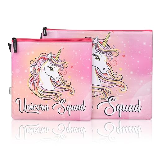 Echo Boomers Pink Unicorn Printed Twin Folder Set | Padded & Waterproof