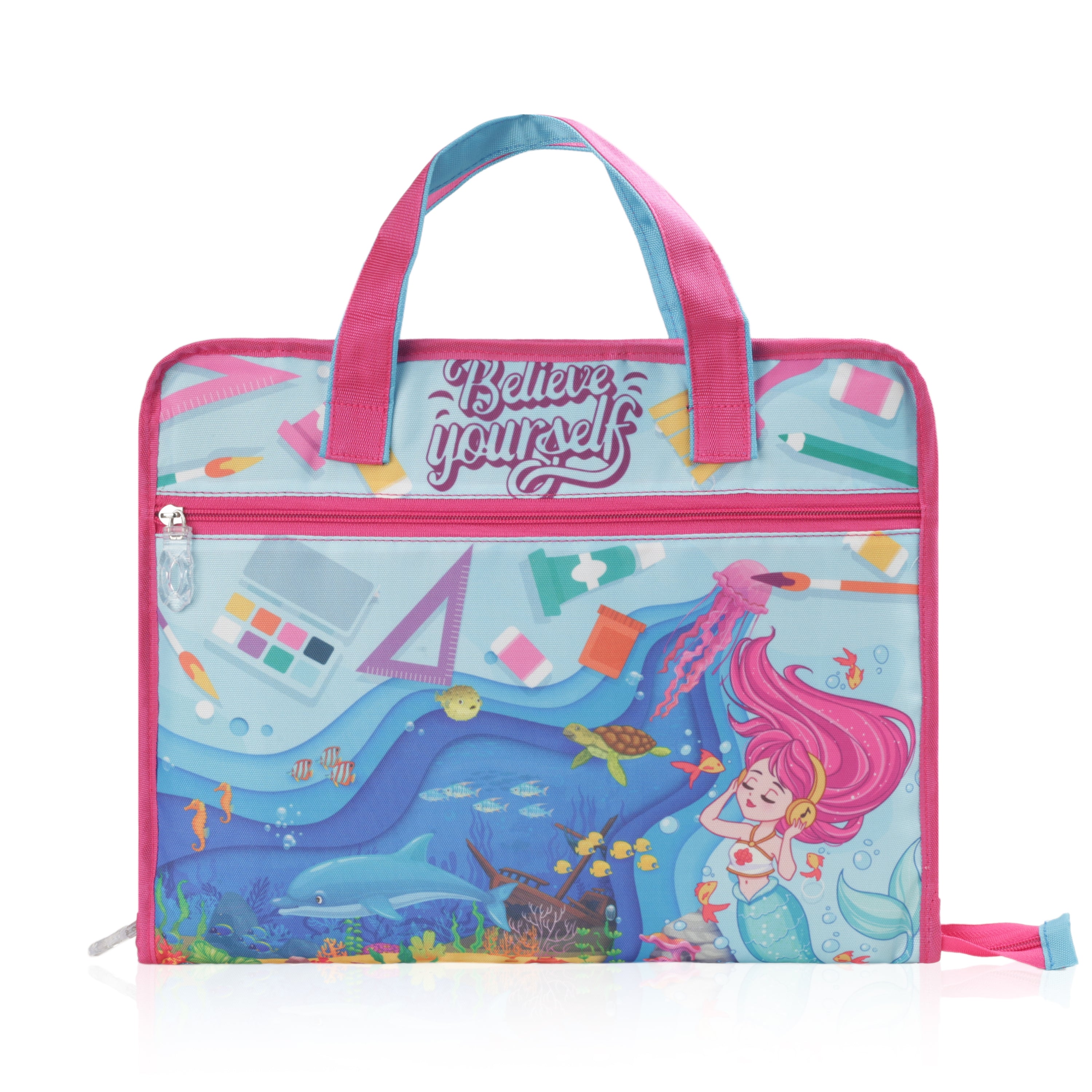 Echo Boomers A4 Kids Drawing Bag | Art & Stationery Organizer with Zipper Pocket