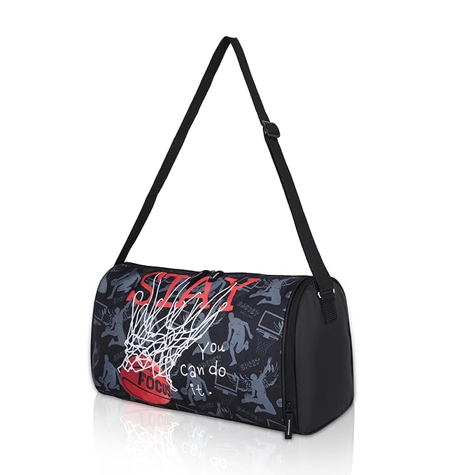 Echo Boomers Basketball Sport Print Black Duffel Bag - Adventure with Athletic Flair