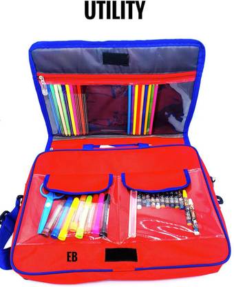 Echo Boomers A4 Art Bag for Kids | Waterproof Zipper File Folder for Drawing, Sketching & School Supplies | Creativity Is Intelligence Design | Lightweight, Durable & Easy to Carry (Multicolor)