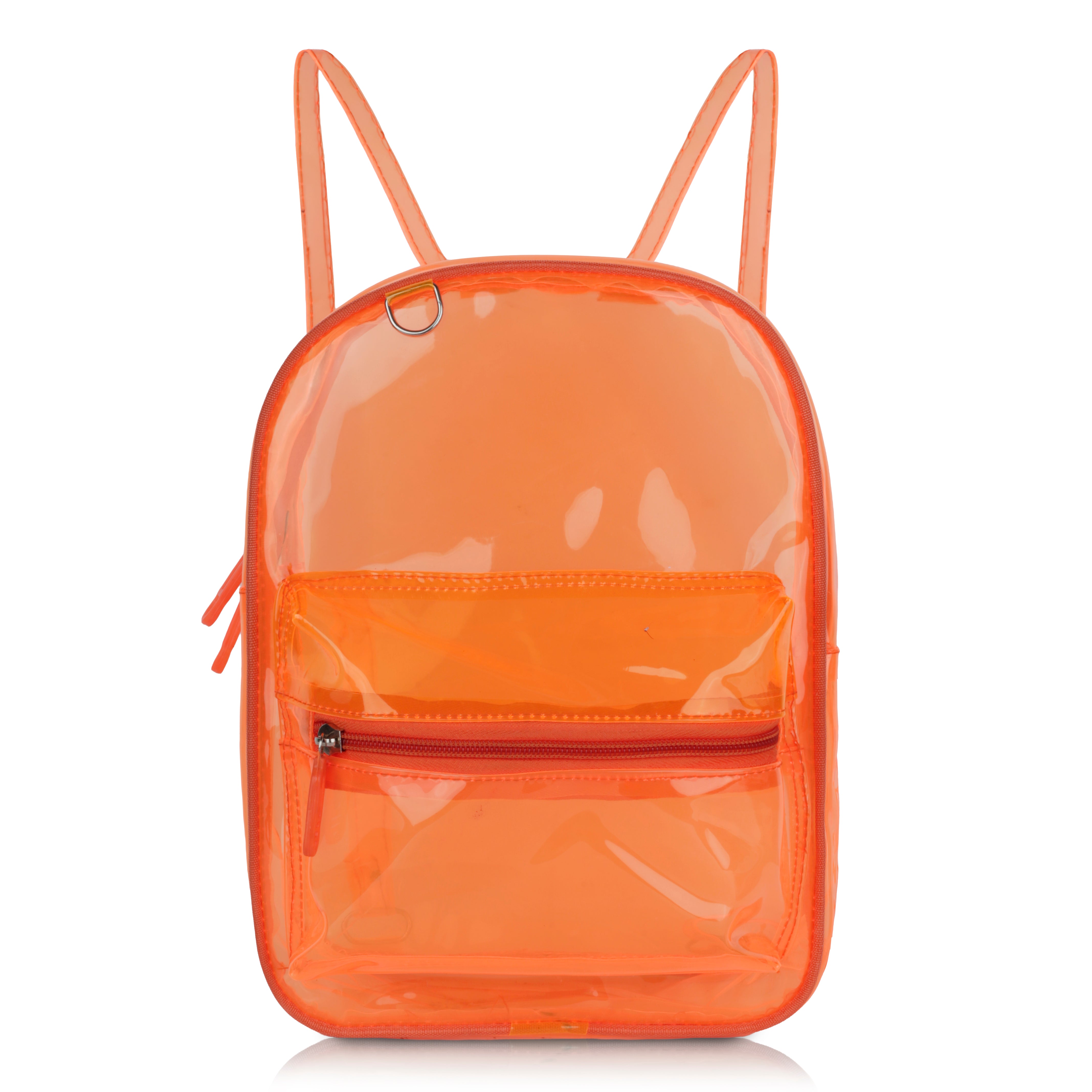 Echo Boomers Stylish Transparent Jelly Backpack | Trendy Neon  Clear Bag | 50 GSM Waterproof PVC School, College & Travel Backpack with Front Zipper Pocket