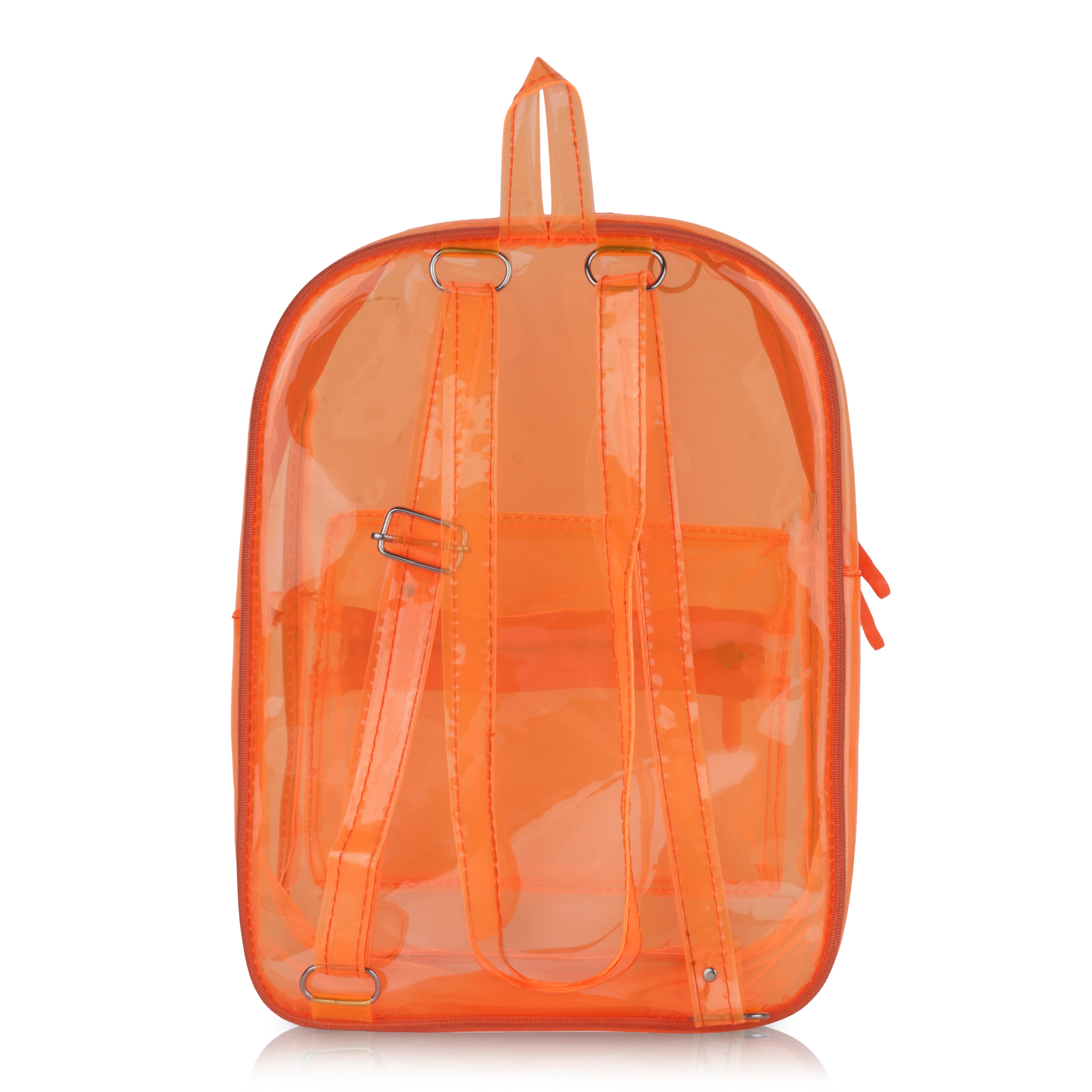Echo Boomers Stylish Transparent Jelly Backpack | Trendy Neon  Clear Bag | 50 GSM Waterproof PVC School, College & Travel Backpack with Front Zipper Pocket