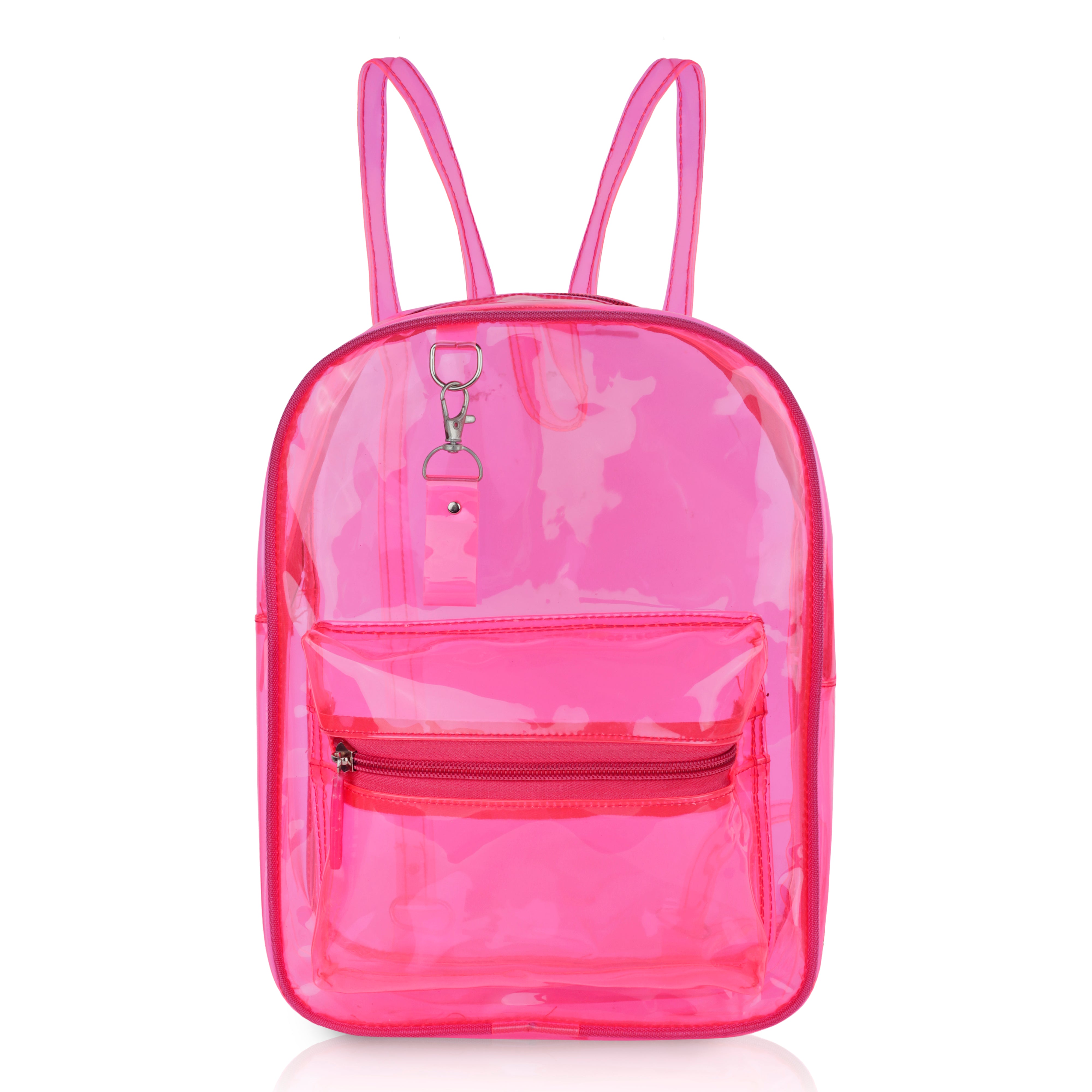 Echo Boomers Stylish Transparent Jelly Backpack | Trendy Neon  Clear Bag | 50 GSM Waterproof PVC School, College & Travel Backpack with Front Zipper Pocket