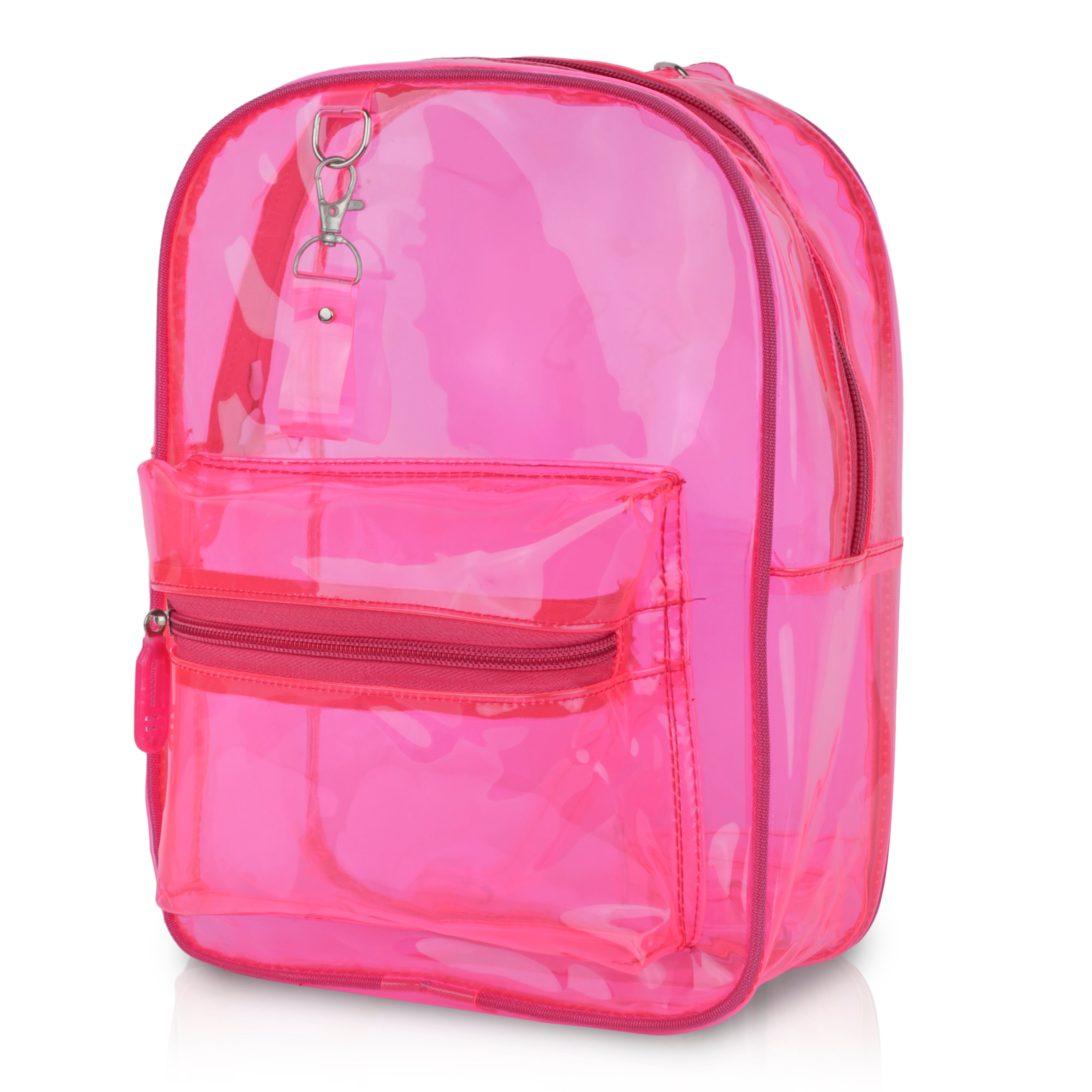 Echo Boomers Stylish Transparent Jelly Backpack | Trendy Neon  Clear Bag | 50 GSM Waterproof PVC School, College & Travel Backpack with Front Zipper Pocket