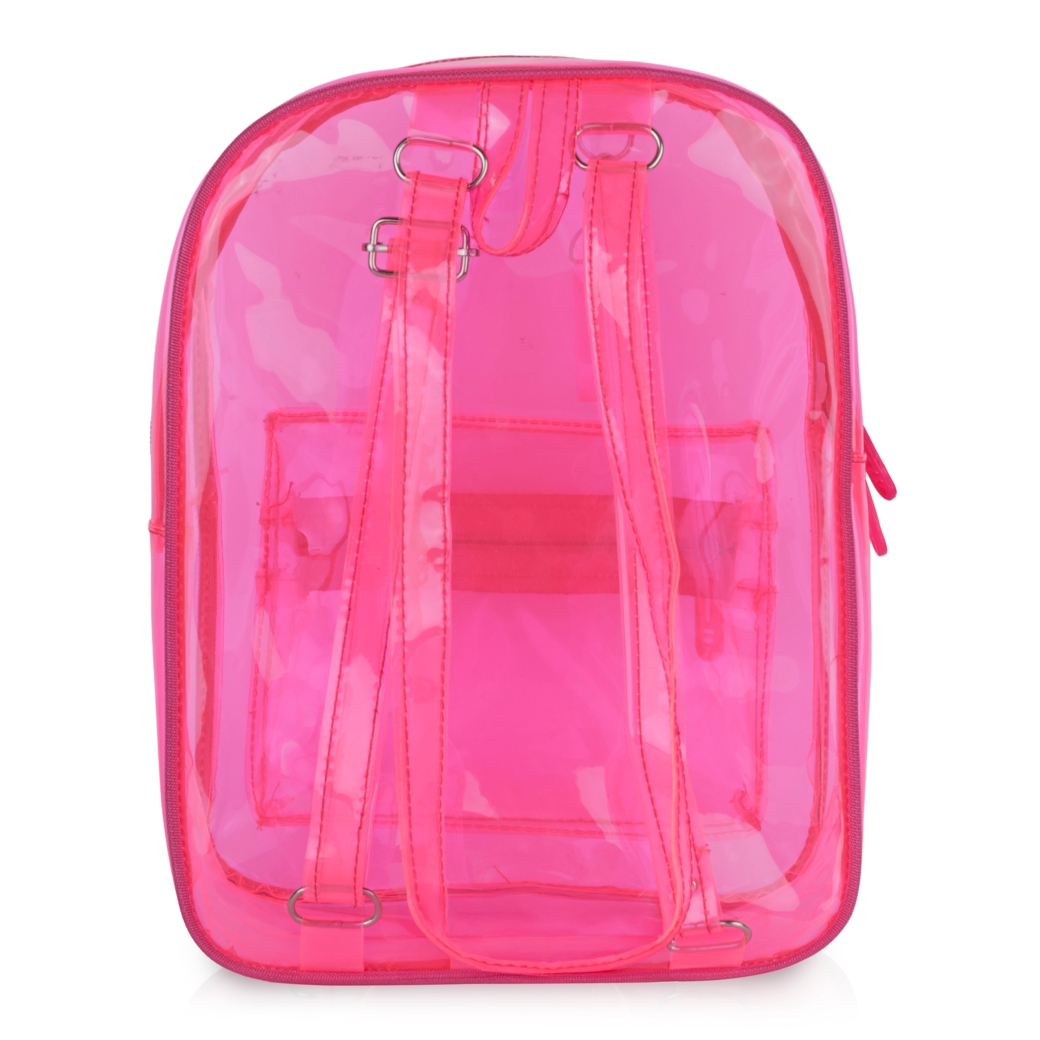 Echo Boomers Stylish Transparent Jelly Backpack | Trendy Neon  Clear Bag | 50 GSM Waterproof PVC School, College & Travel Backpack with Front Zipper Pocket