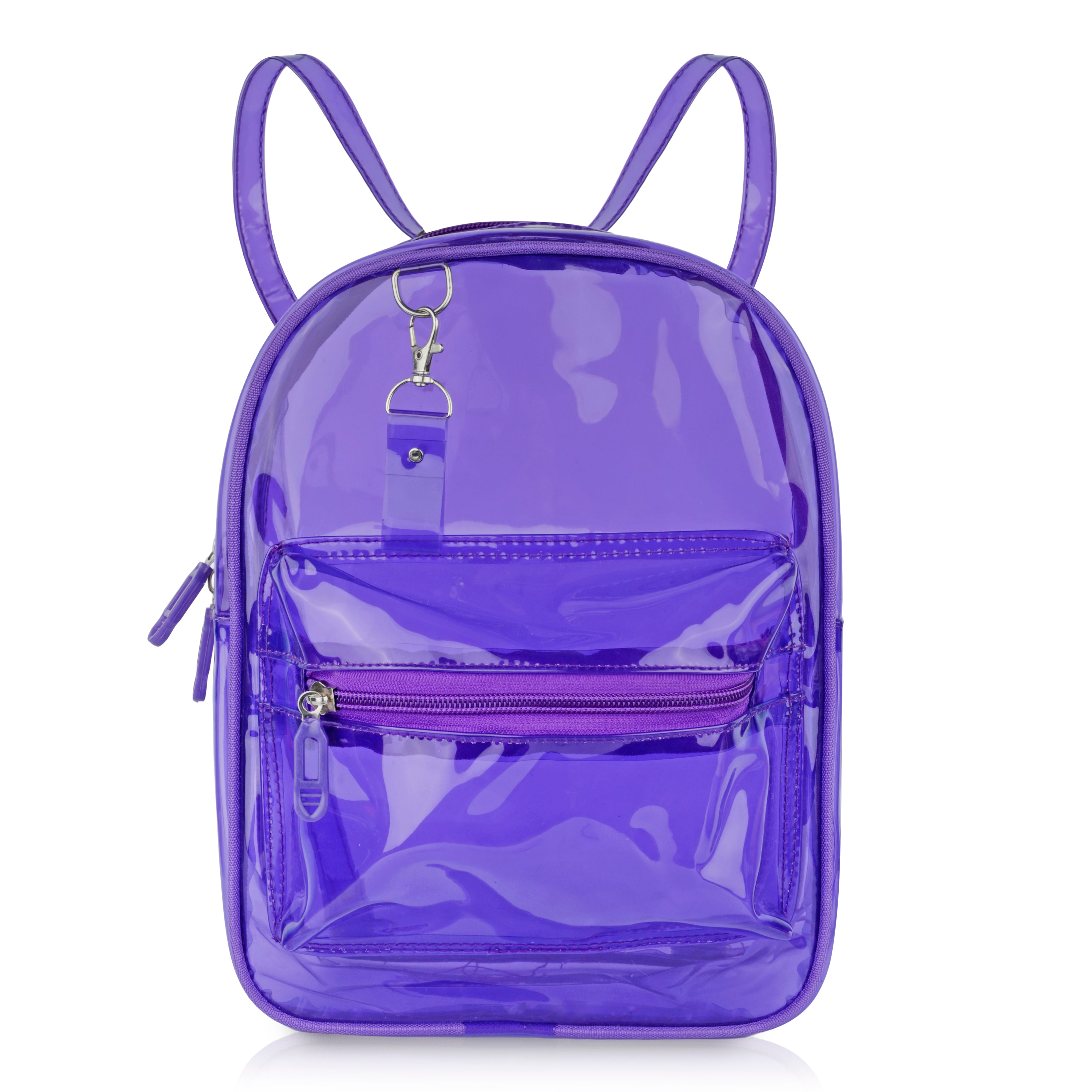 Echo Boomers Stylish Transparent Jelly Backpack | Trendy Neon  Clear Bag | 50 GSM Waterproof PVC School, College & Travel Backpack with Front Zipper Pocket
