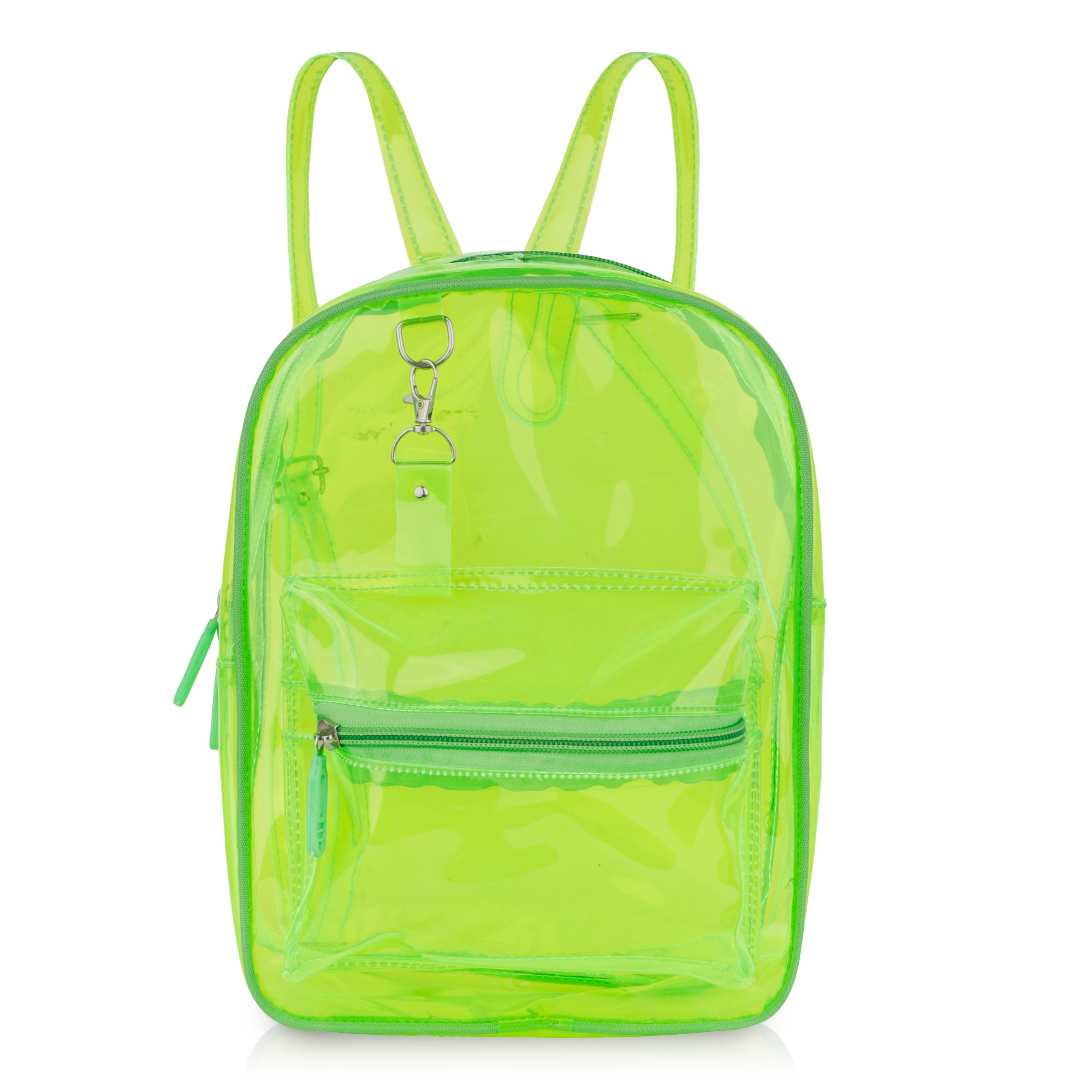 Echo Boomers Stylish Transparent Jelly Backpack | Trendy Neon  Clear Bag | 50 GSM Waterproof PVC School, College & Travel Backpack with Front Zipper Pocket