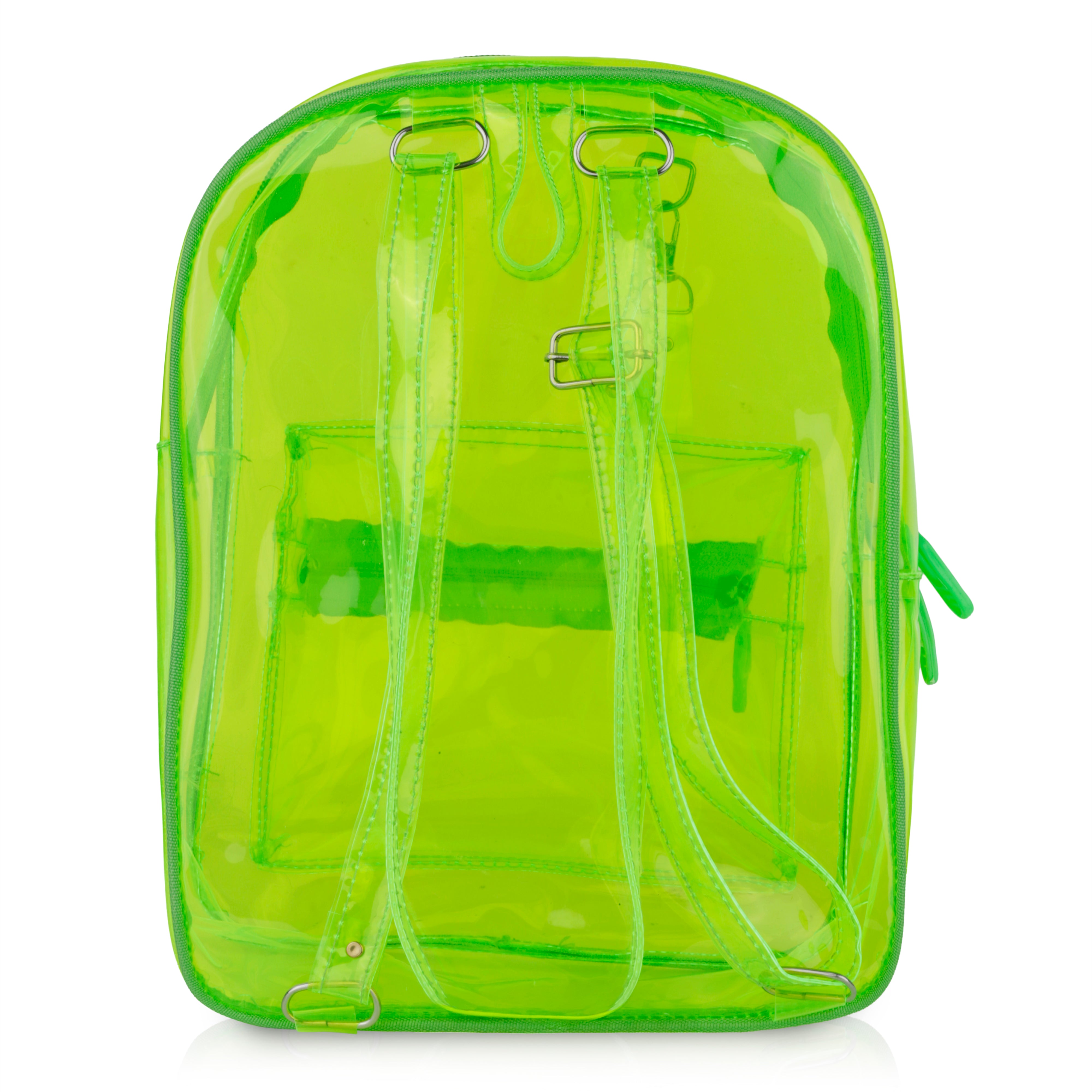 Echo Boomers Stylish Transparent Jelly Backpack | Trendy Neon  Clear Bag | 50 GSM Waterproof PVC School, College & Travel Backpack with Front Zipper Pocket