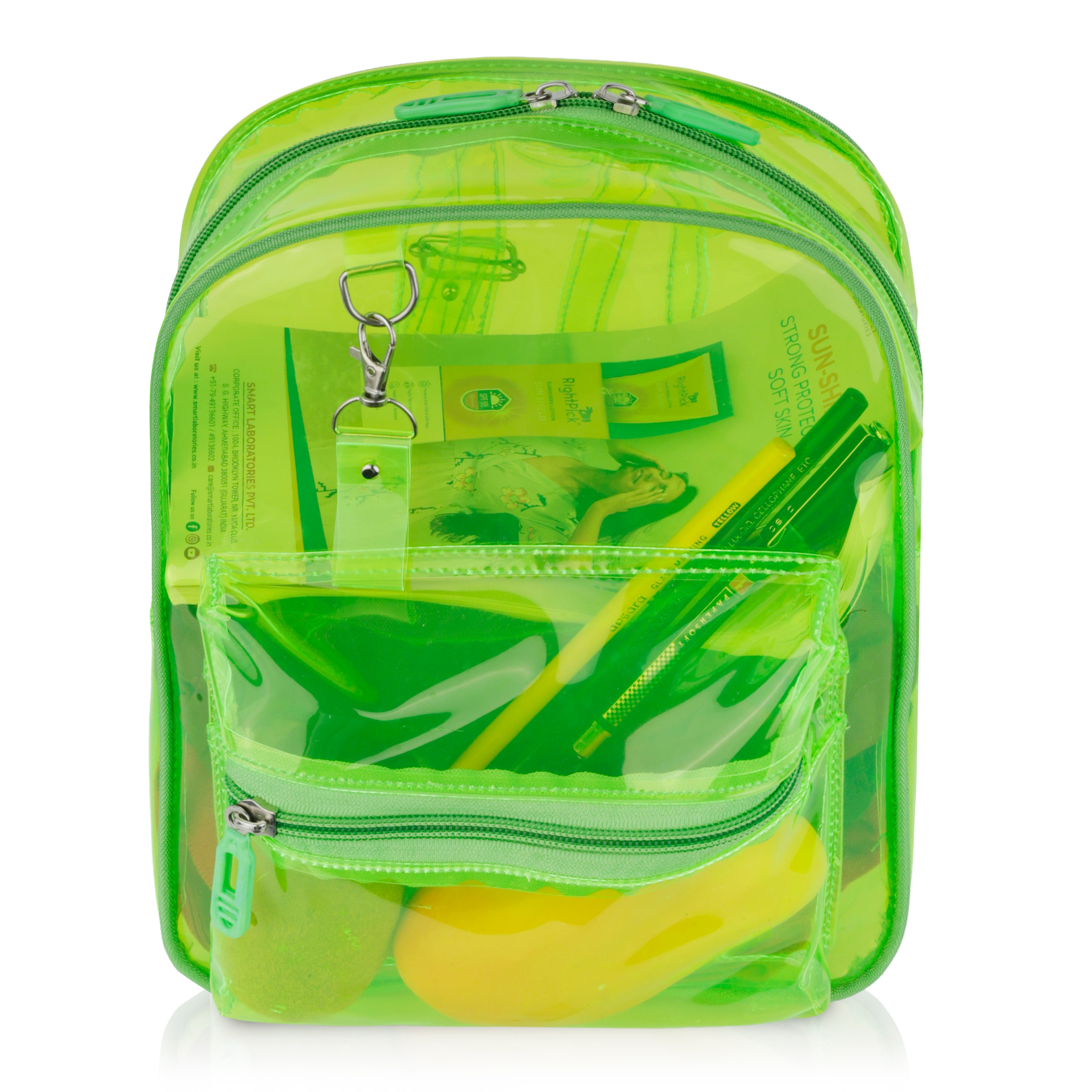 Echo Boomers Stylish Transparent Jelly Backpack | Trendy Neon  Clear Bag | 50 GSM Waterproof PVC School, College & Travel Backpack with Front Zipper Pocket