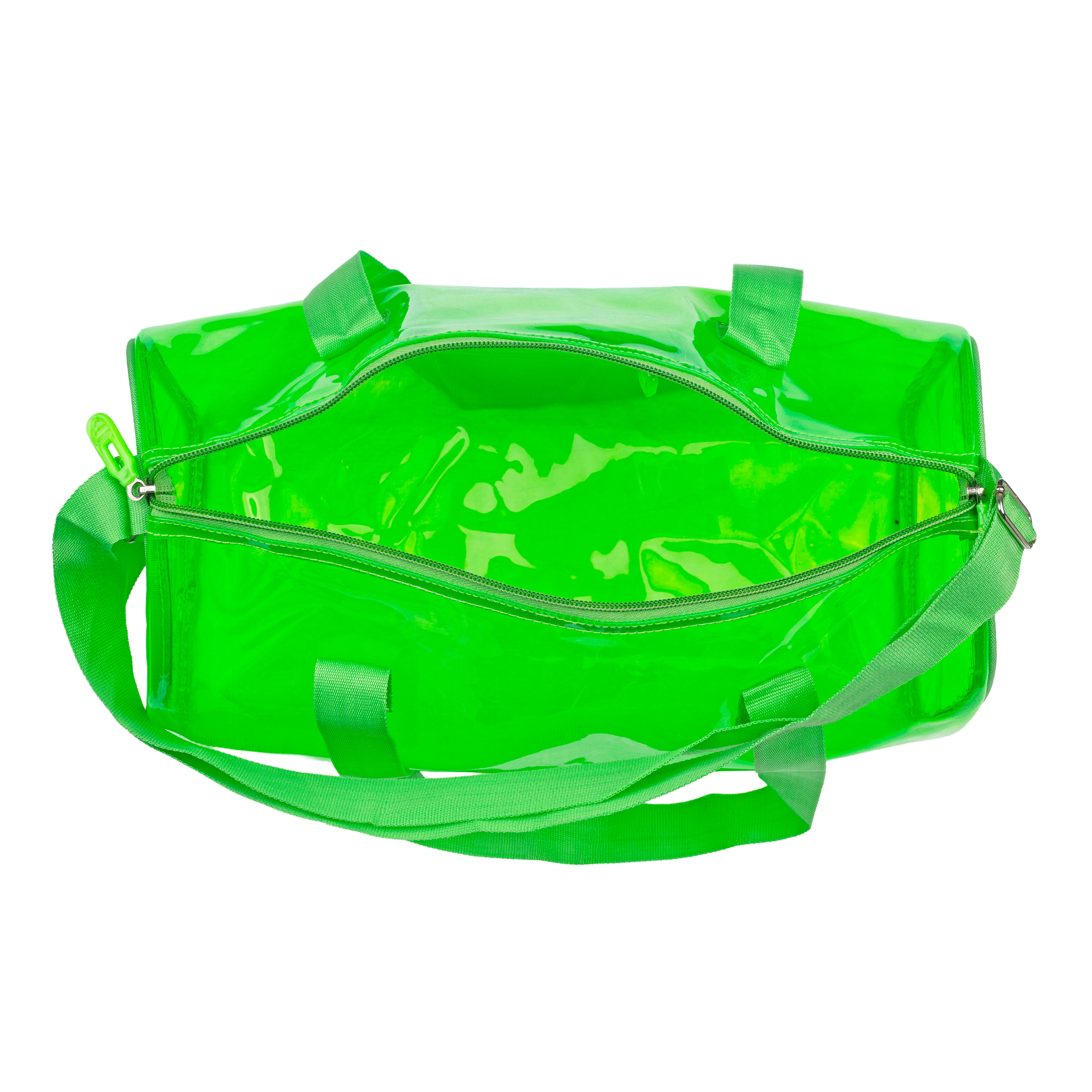 Echo Boomers Bold Blue Transparent Jelly Duffle Bag with Matching Pouch | 50 GSM Waterproof PVC Travel Gym Tote | Lightweight Shoulder Handbag for Women, Girls, College, Sports & Weekend Trips