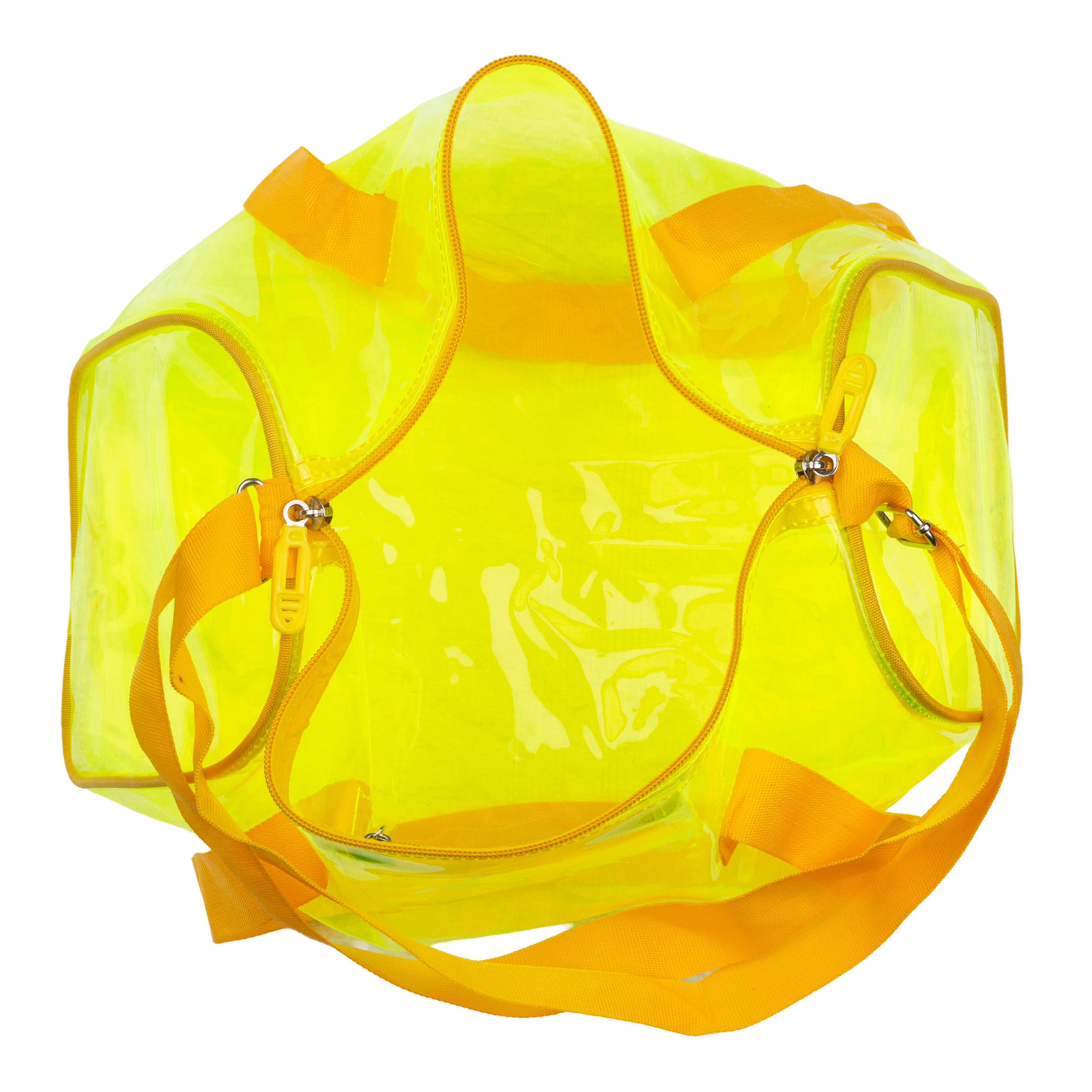 Echo Boomers Bold Blue Transparent Jelly Duffle Bag with Matching Pouch | 50 GSM Waterproof PVC Travel Gym Tote | Lightweight Shoulder Handbag for Women, Girls, College, Sports & Weekend Trips