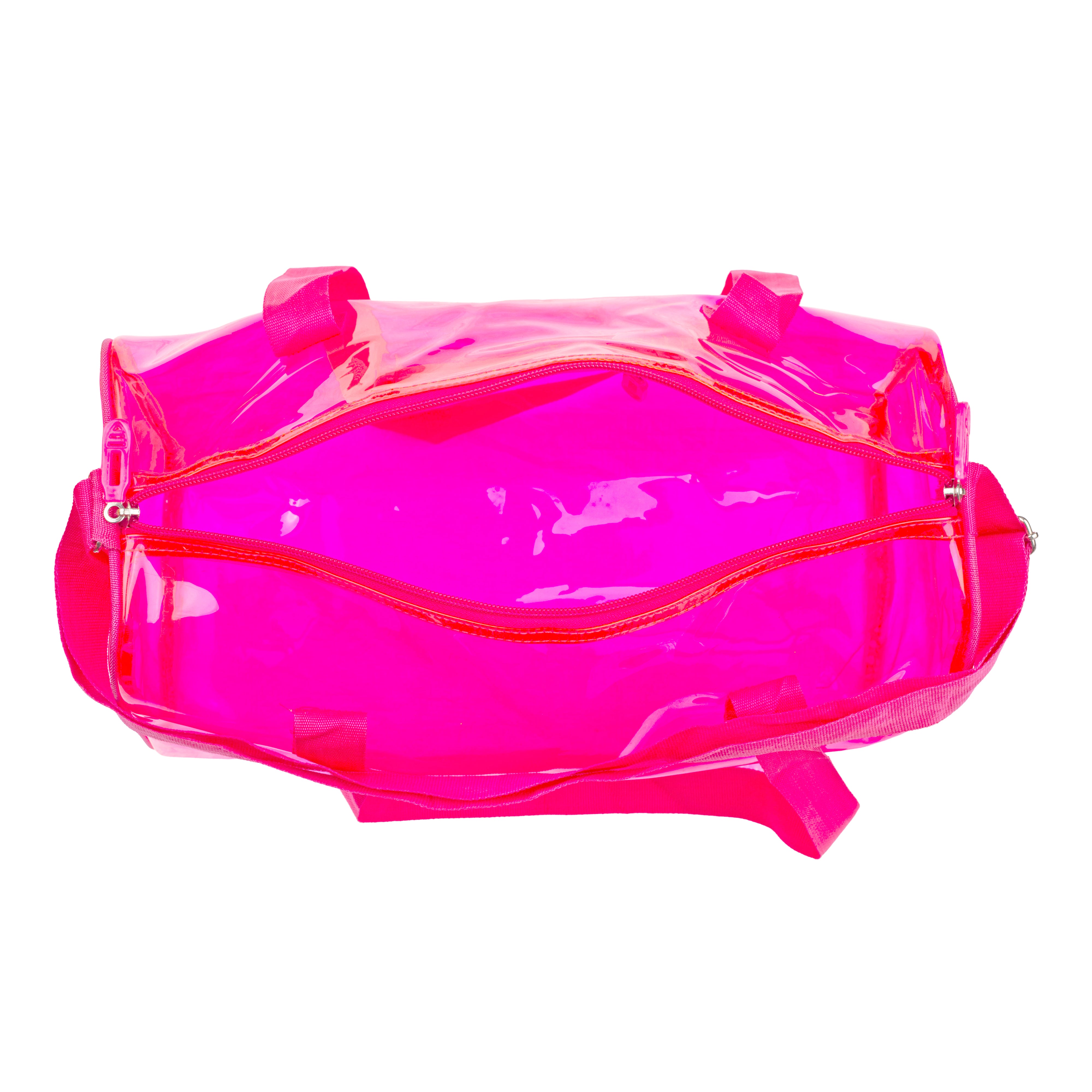 Echo Boomers Bold Blue Transparent Jelly Duffle Bag with Matching Pouch | 50 GSM Waterproof PVC Travel Gym Tote | Lightweight Shoulder Handbag for Women, Girls, College, Sports & Weekend Trips