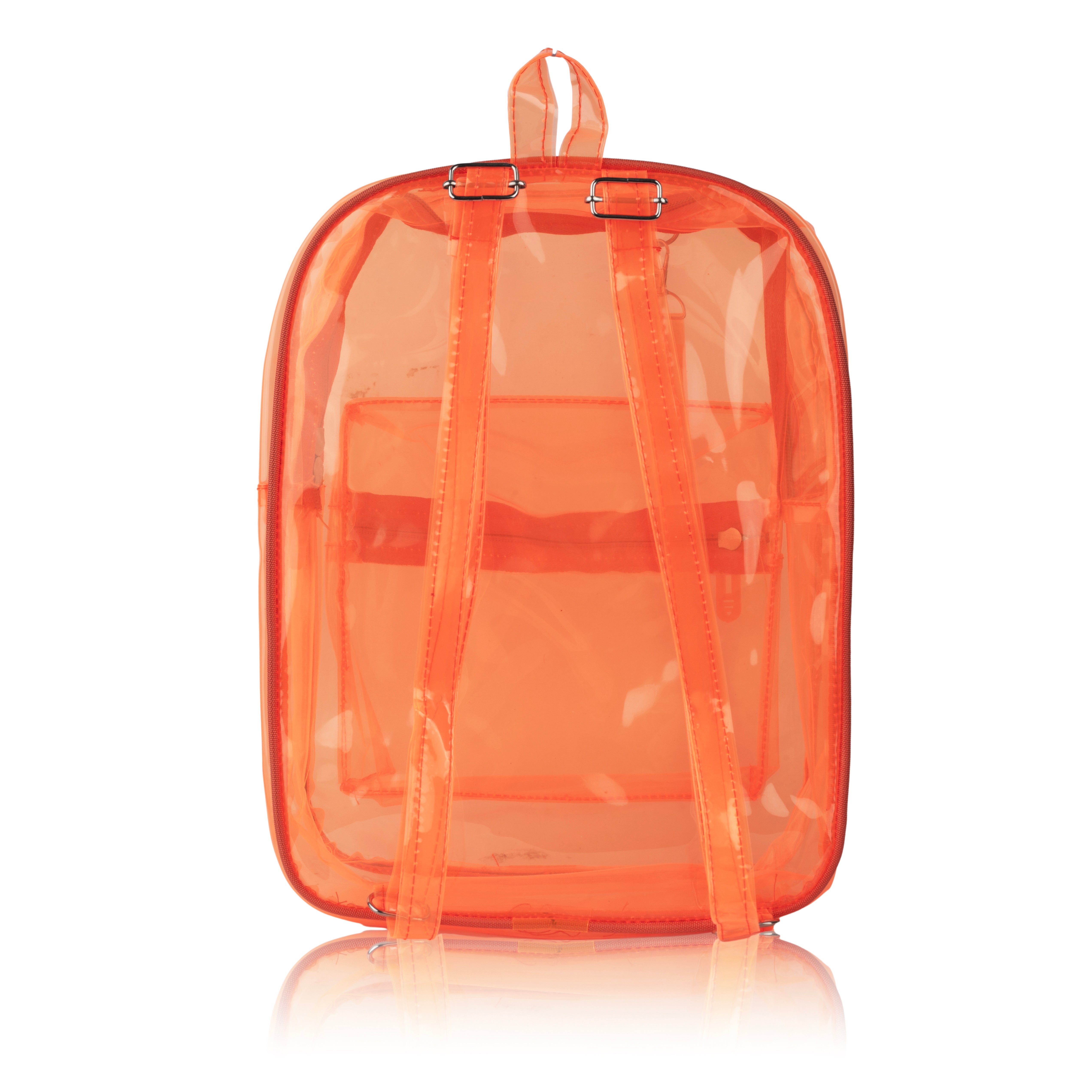 Echo Boomers Stylish Transparent Jelly Backpack | Trendy Neon Yellow Clear Bag | 50 GSM Waterproof PVC School, College & Travel Backpack with Front Zipper Pocket