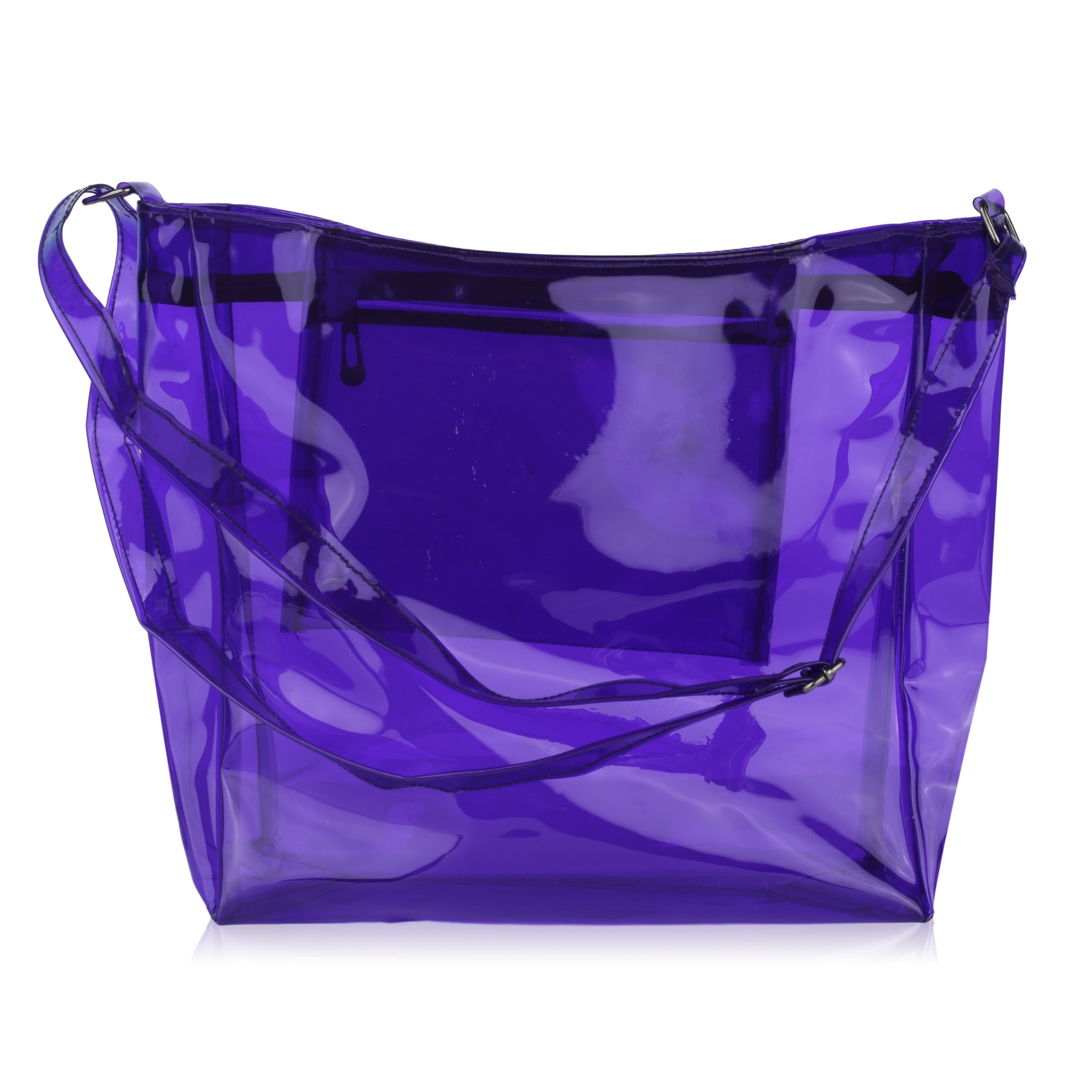 Echo Boomers Transparent Shoulder Bag – Neon Orange, Pink, Green ,Purple, Yellow & Blue| Stylish, Spacious, Durable & Multipurpose PVC Tote