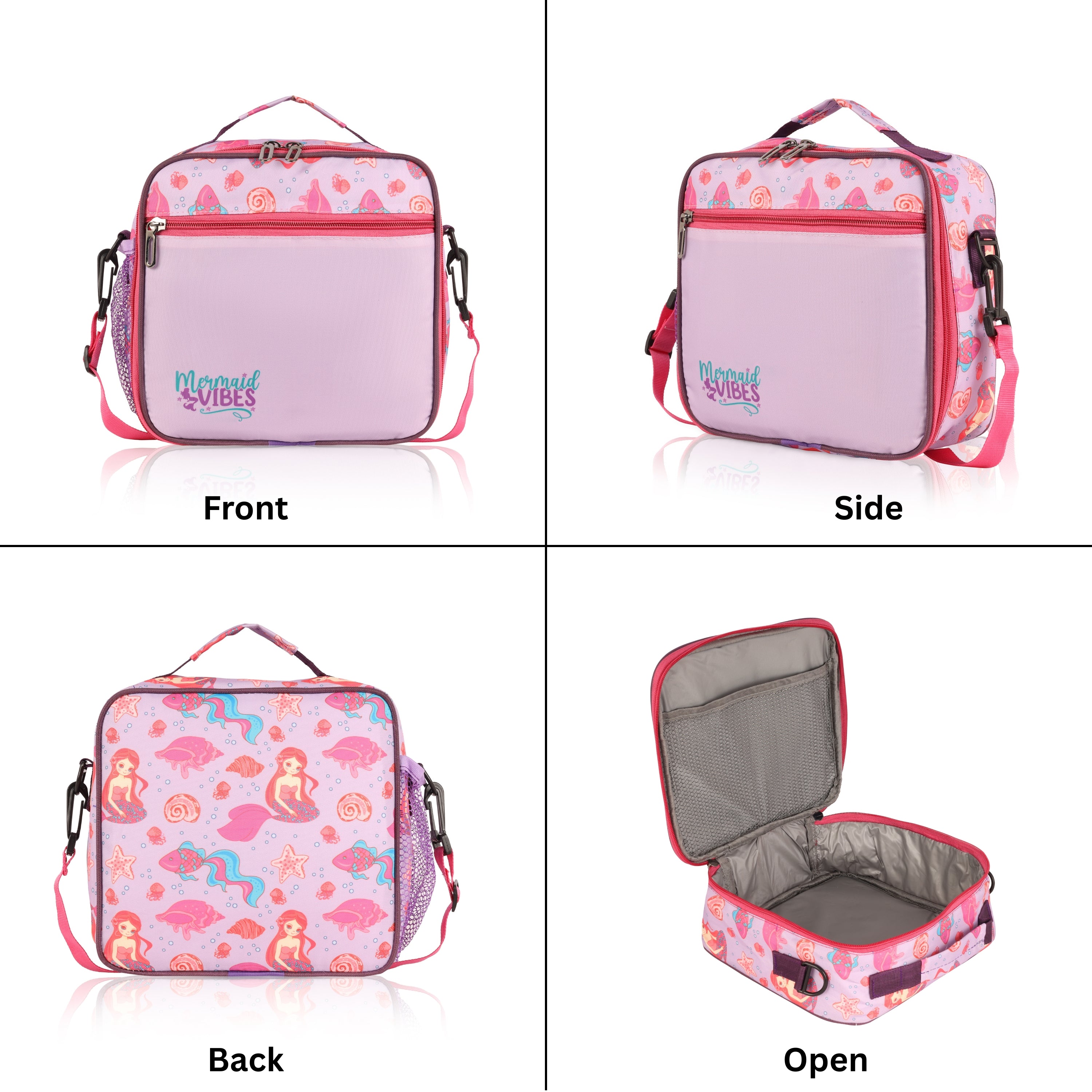Echo Boomers Premium Mermaid Pint Lunch Bag – Stylish, Lightweight, Attractive, & Durable Meal Companion and versatile bag(Pink).
