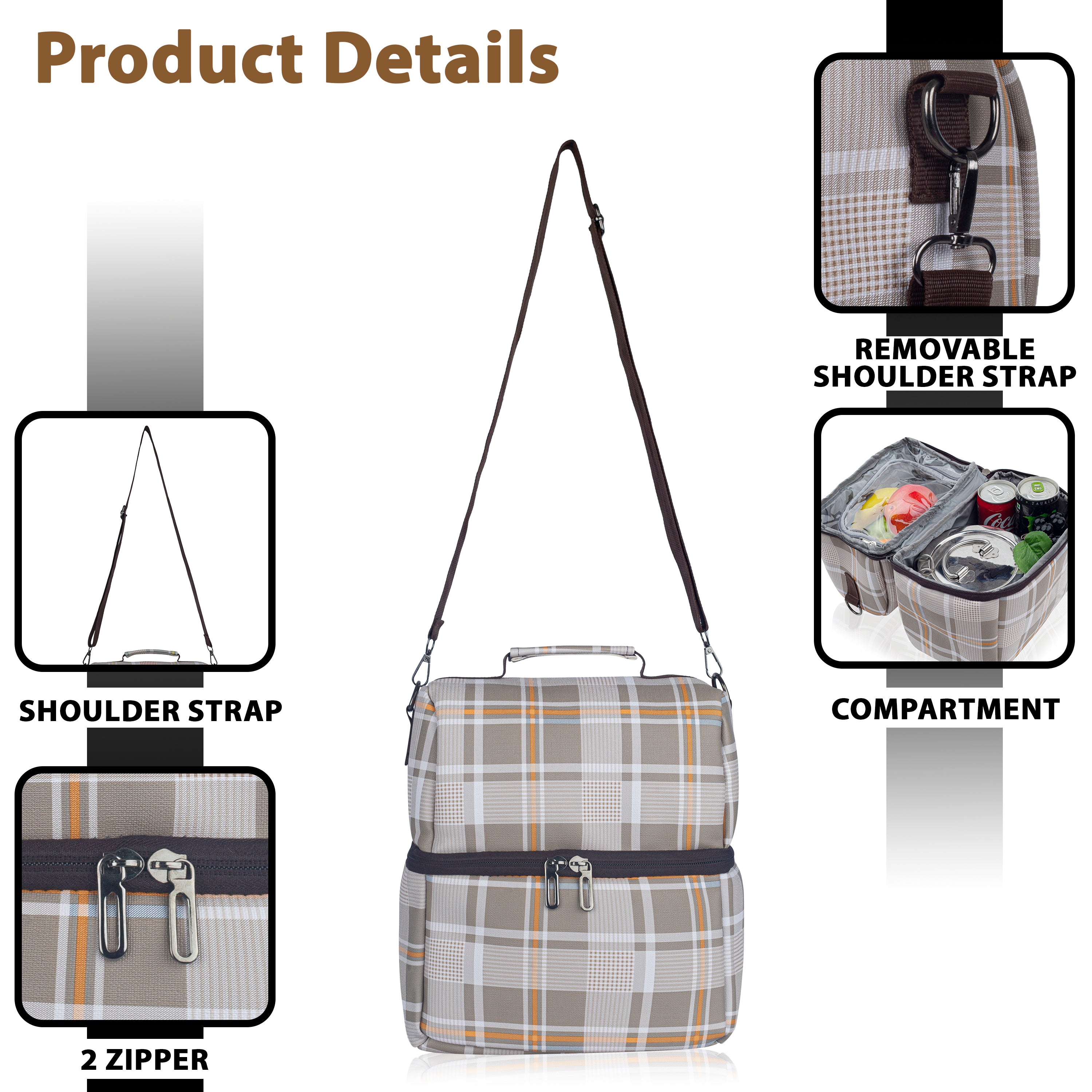 Echo Boomers 10L Insulated Lunch Bag for Men & Women | Premium Tiffin Bag – Stylish & Durable Meal Companion (Red)