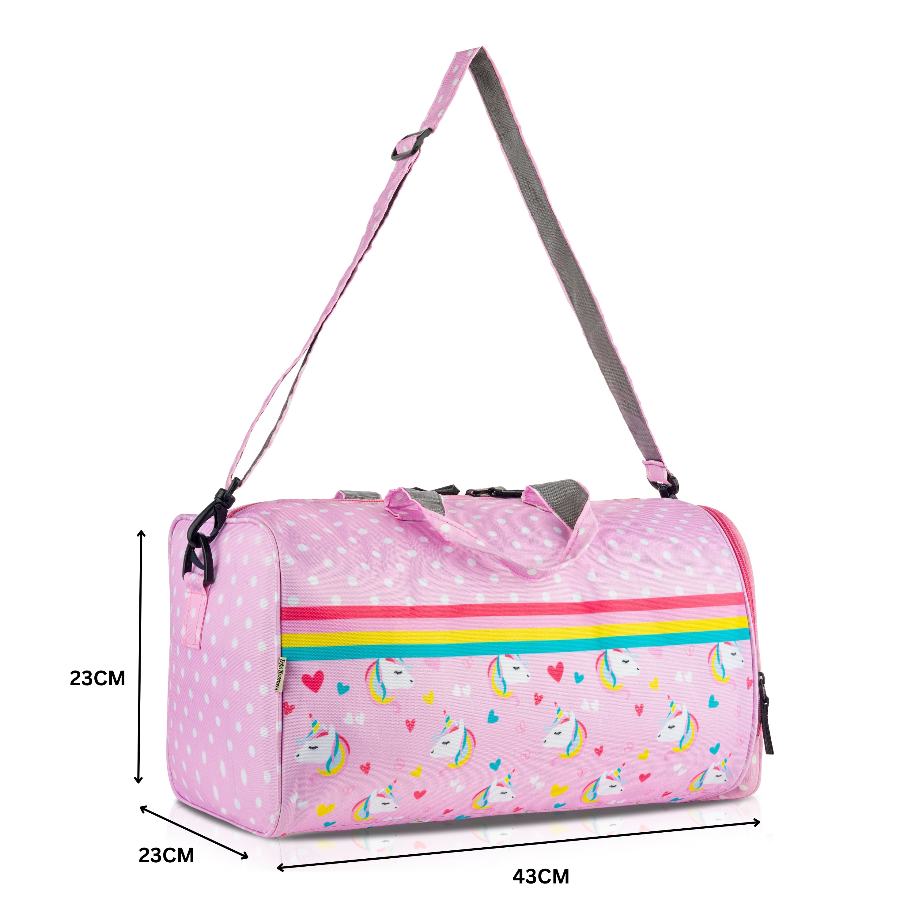 Echo Boomers Square Unicorn Print Duffle Bag – Stylish Travel & Gym Bag with Shoe Compartment