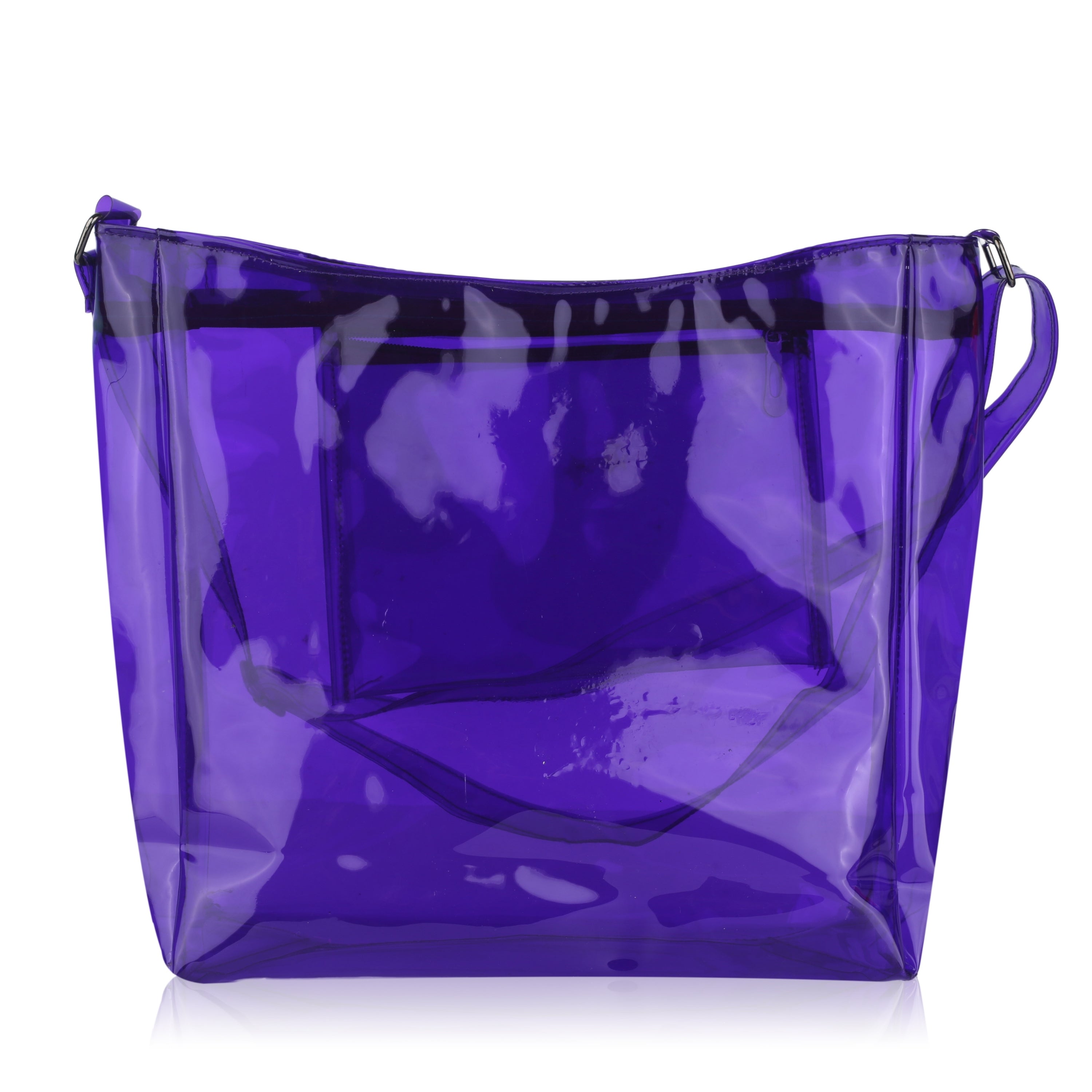 Echo Boomers Transparent Shoulder Bag – Neon Orange, Pink, Green ,Purple, Yellow & Blue| Stylish, Spacious, Durable & Multipurpose PVC Tote