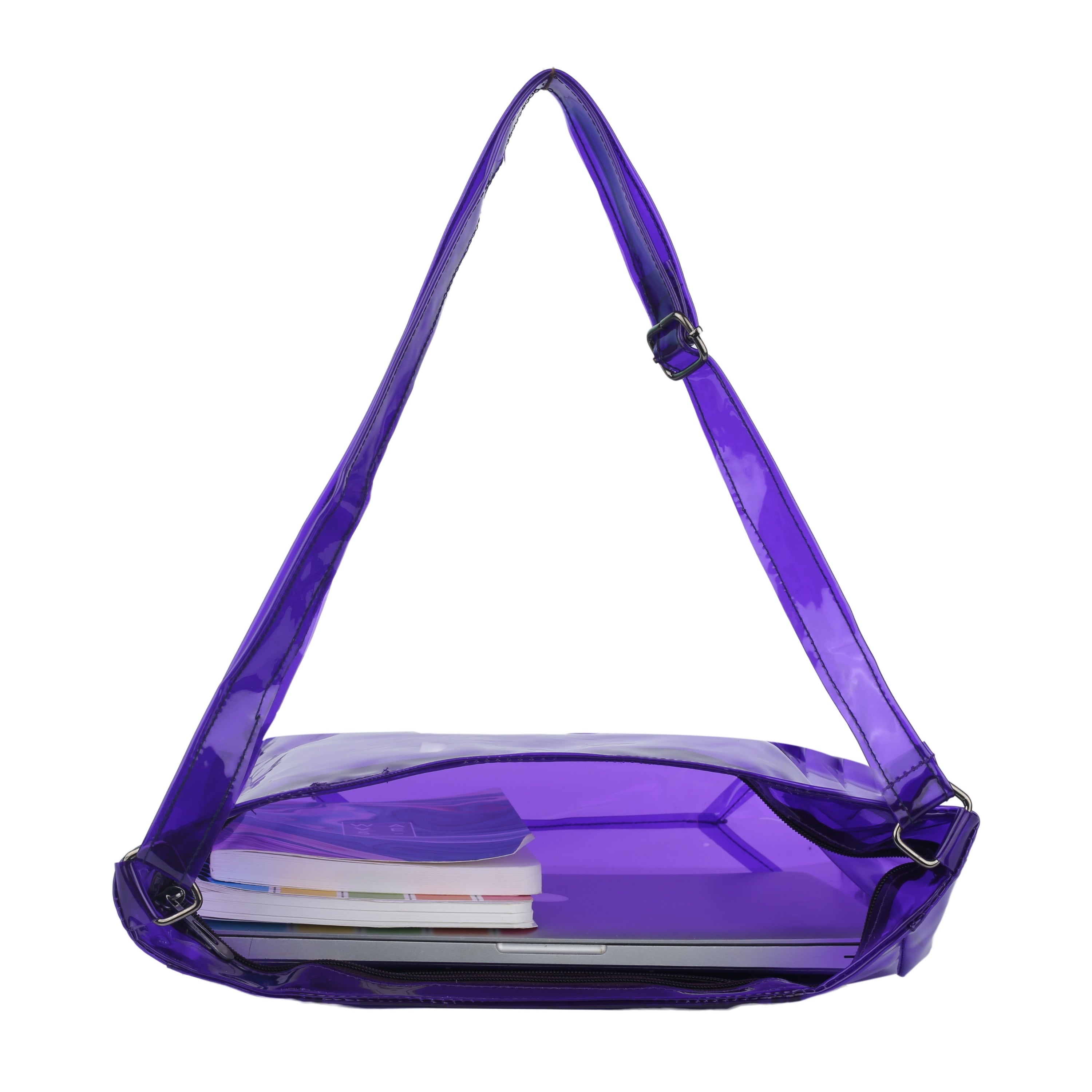 Echo Boomers Transparent Shoulder Bag – Neon Orange, Pink, Green ,Purple, Yellow & Blue| Stylish, Spacious, Durable & Multipurpose PVC Tote
