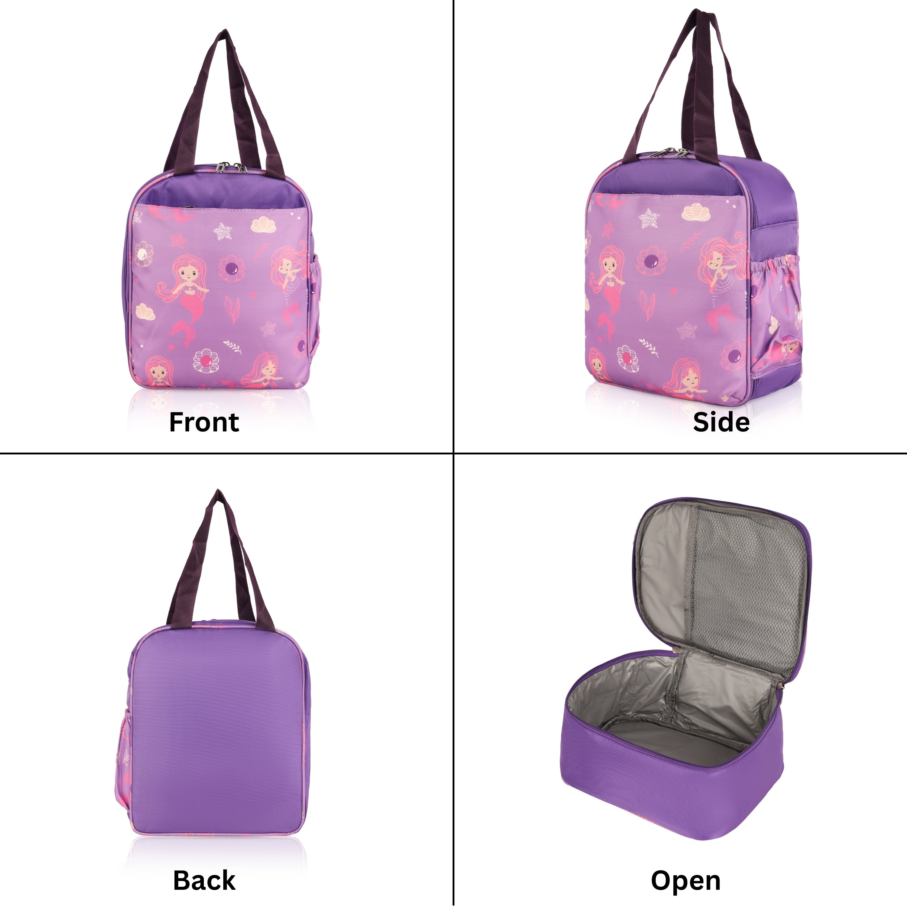 Echo Boomers Premium Mermaid Pint Lunch Bag – Stylish, Lightweight, Attractive, & Durable Meal Companion and versatile bag(Purple).