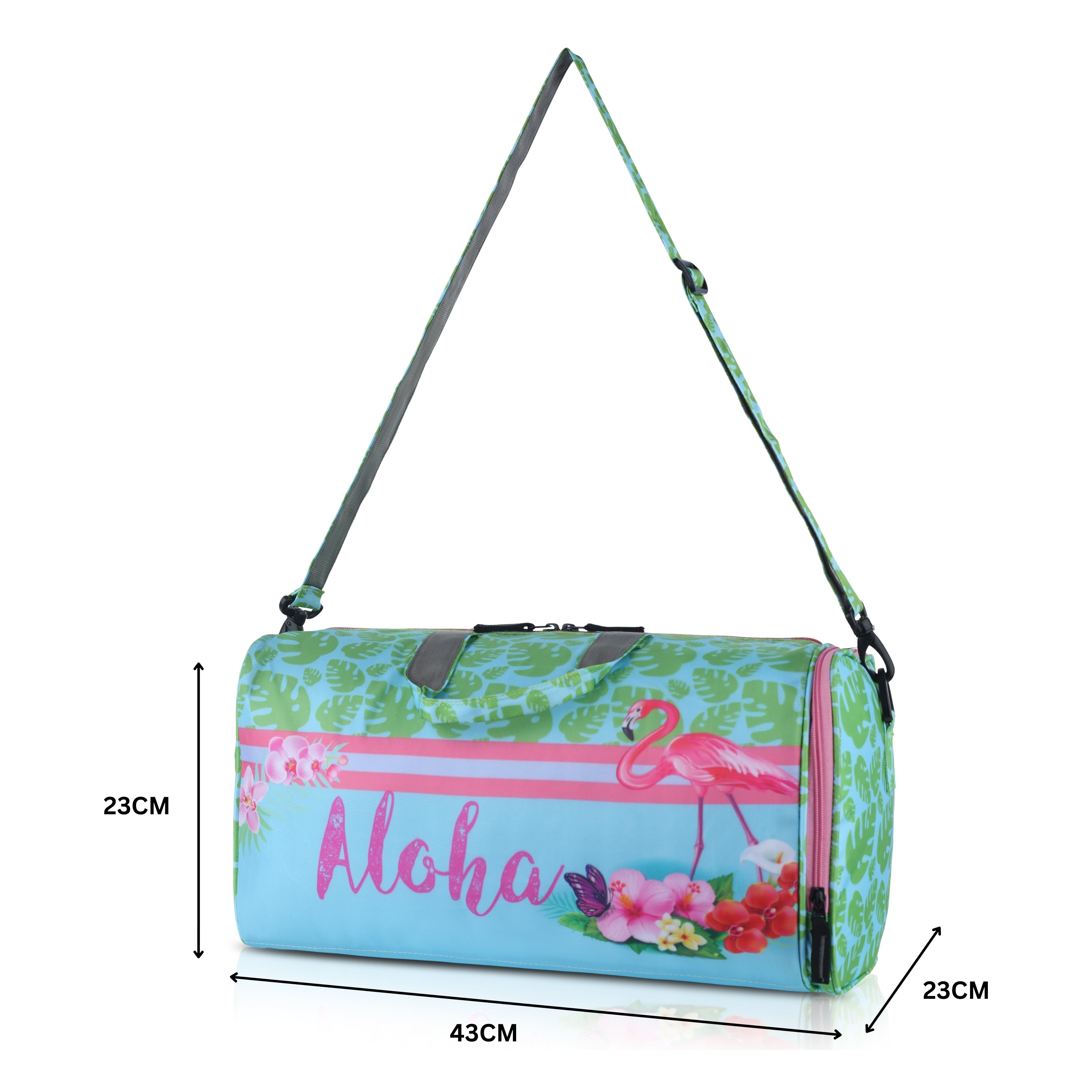 Echo Boomers Square Aloha Print Duffle Bag – Stylish Travel & Gym Bag with Shoe Compartment