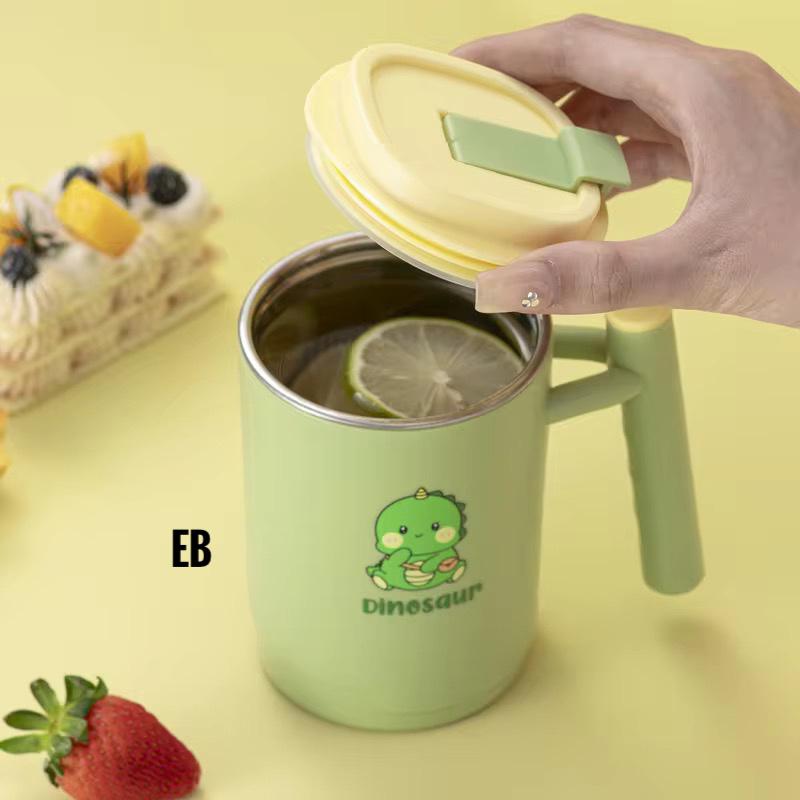 Kids Stainless Steel Insulated Sipper Mug with Lid & Handle – 300 mL (Cartoon Prints)